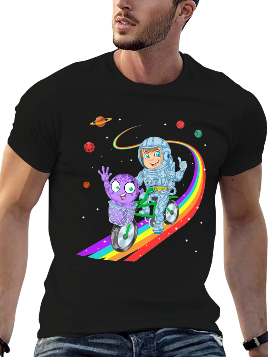 Astronaut & Alien Ride Kids T-Shirt