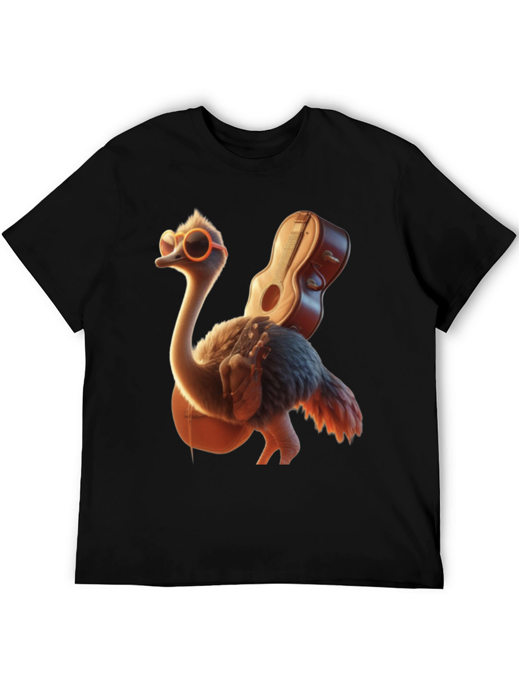 Ostrich Guitar T-Shirt: Funny & Unique Design