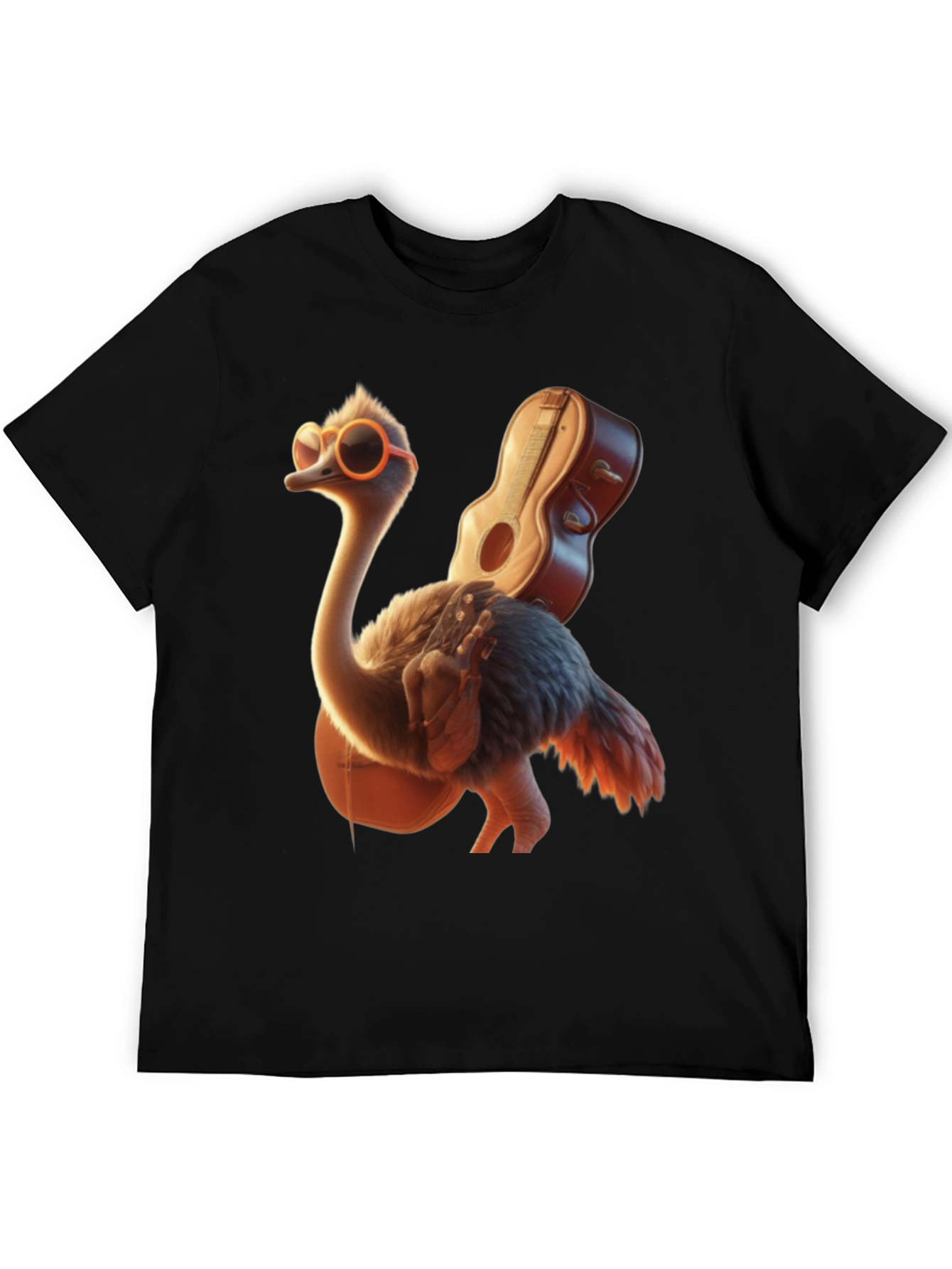 Ostrich Guitar T-Shirt: Funny & Unique Design