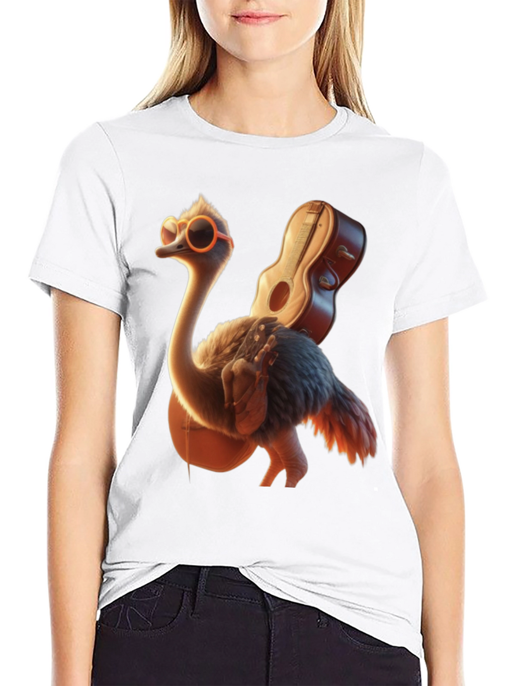 Ostrich Guitar T-Shirt: Funny & Unique Design