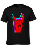 Rock On! Retro Hand Sign Graphic Tee