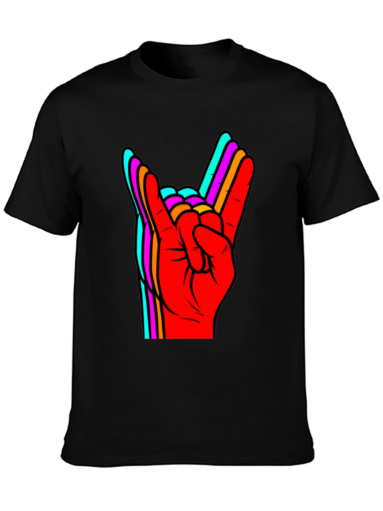 Rock On! Retro Hand Sign Graphic Tee