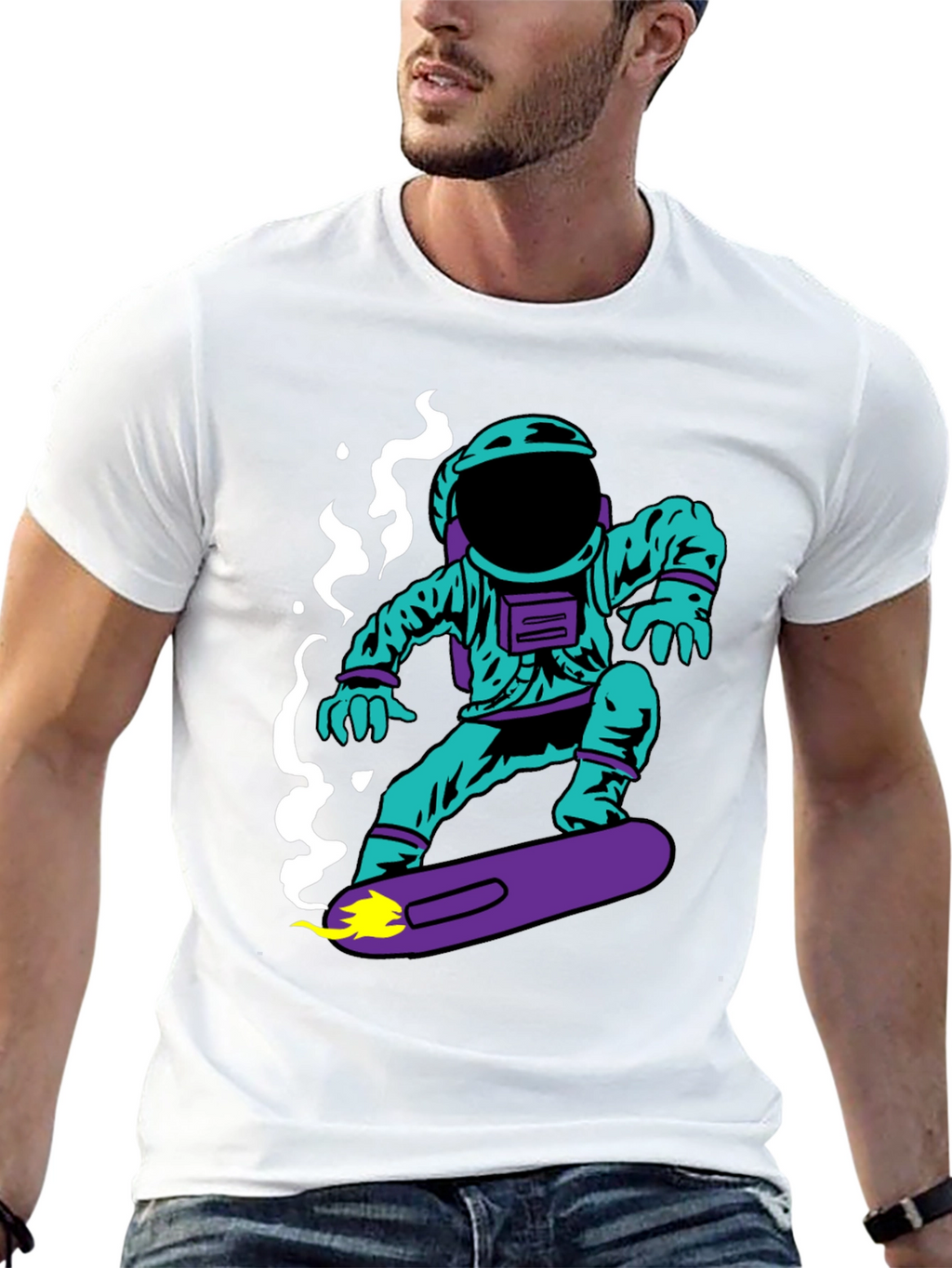 Astronaut on Skateboard Graphic T-Shirt