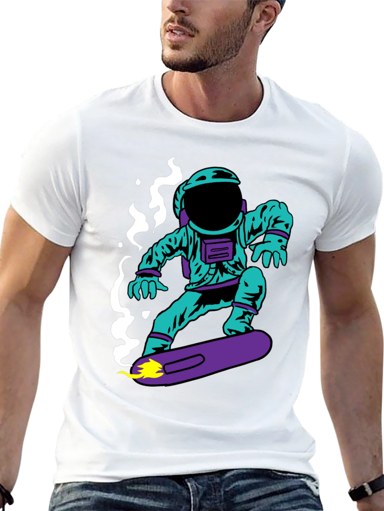 Astronaut on Skateboard Graphic T-Shirt