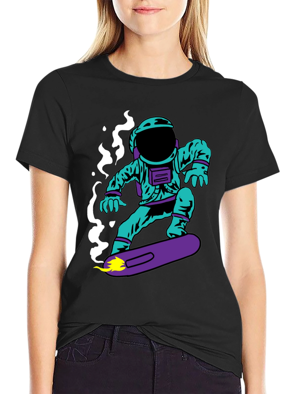 Astronaut on Skateboard Graphic T-Shirt