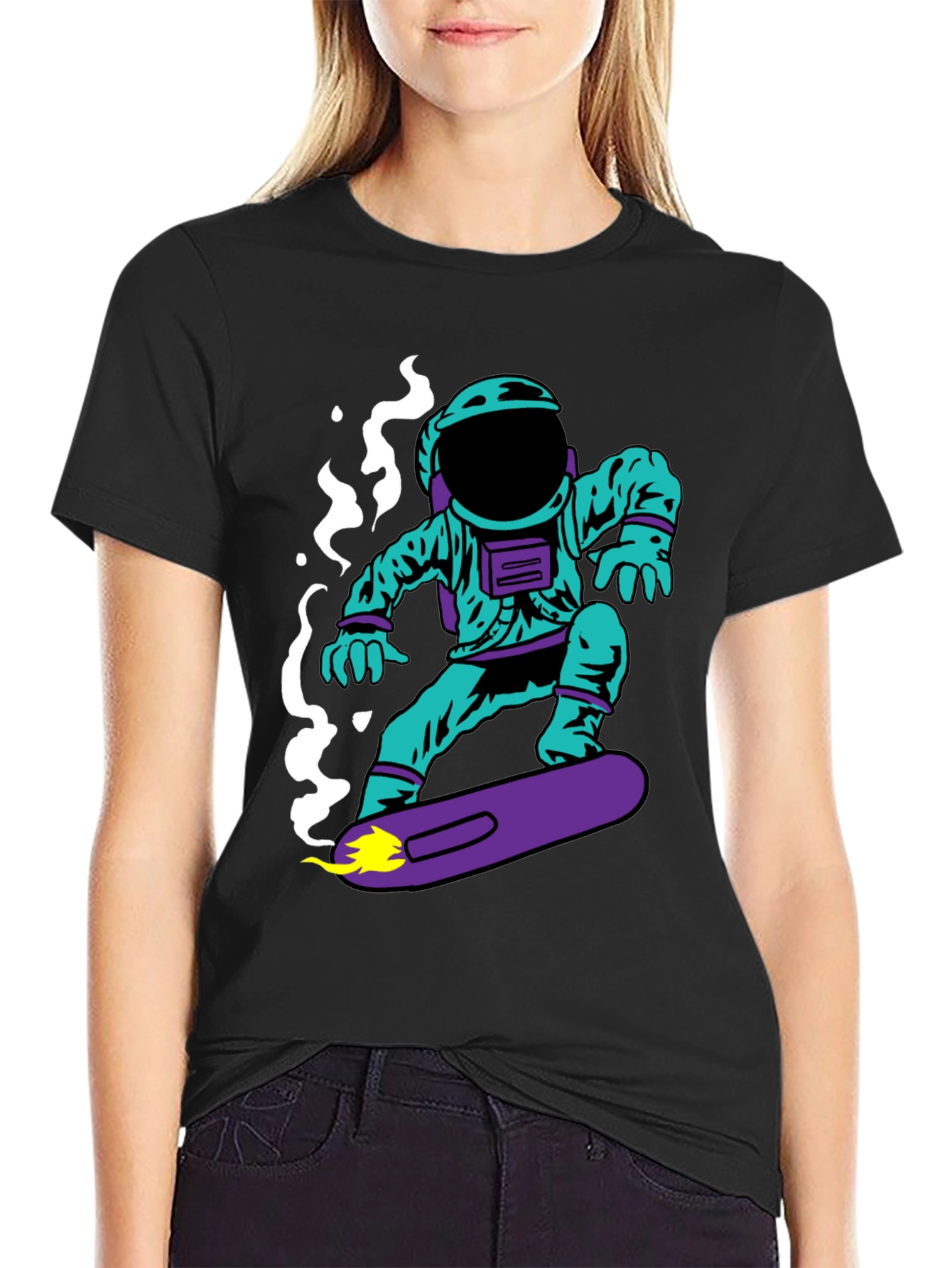 Astronaut on Skateboard Graphic T-Shirt