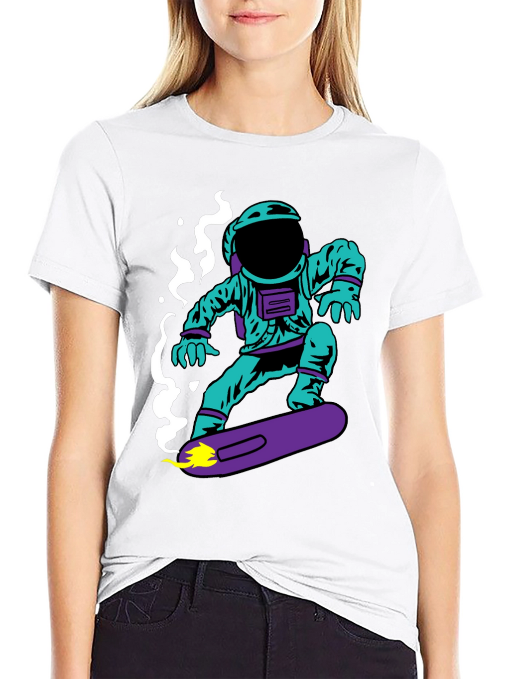 Astronaut on Skateboard Graphic T-Shirt