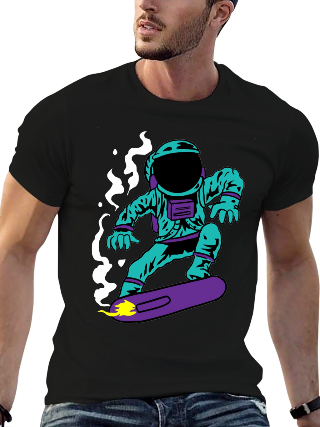 Astronaut on Skateboard Graphic T-Shirt