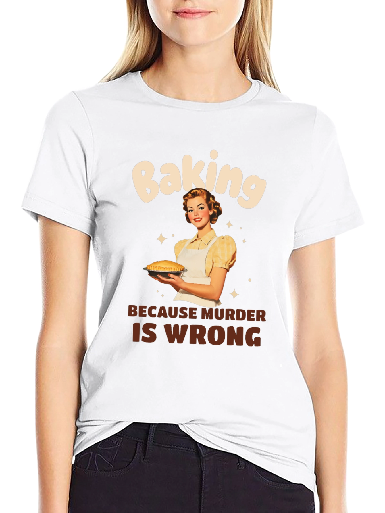 Baking Because Murder Is Wrong Graphic Tee