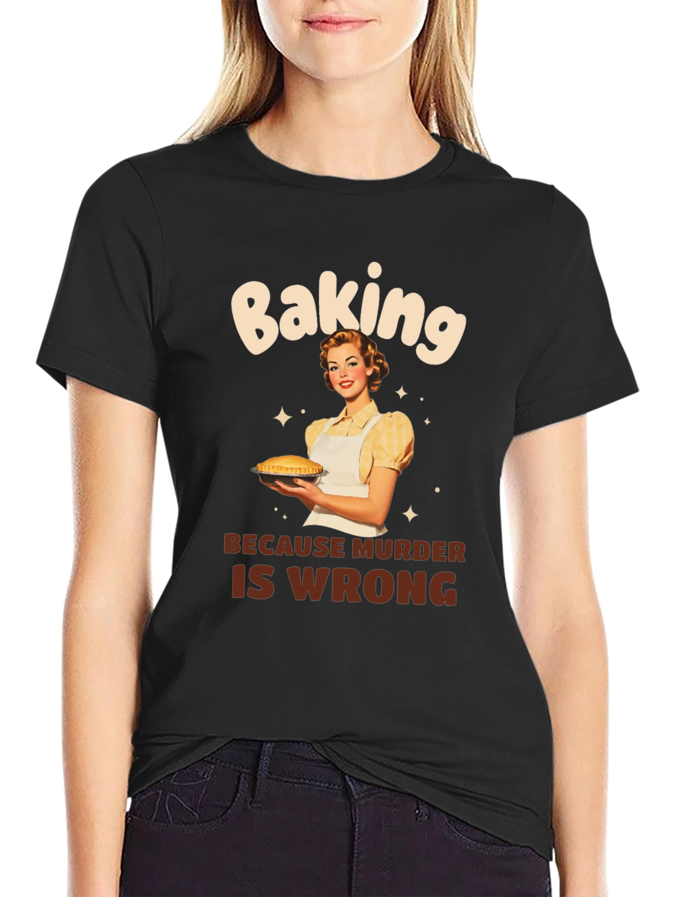 Baking Because Murder Is Wrong Graphic Tee