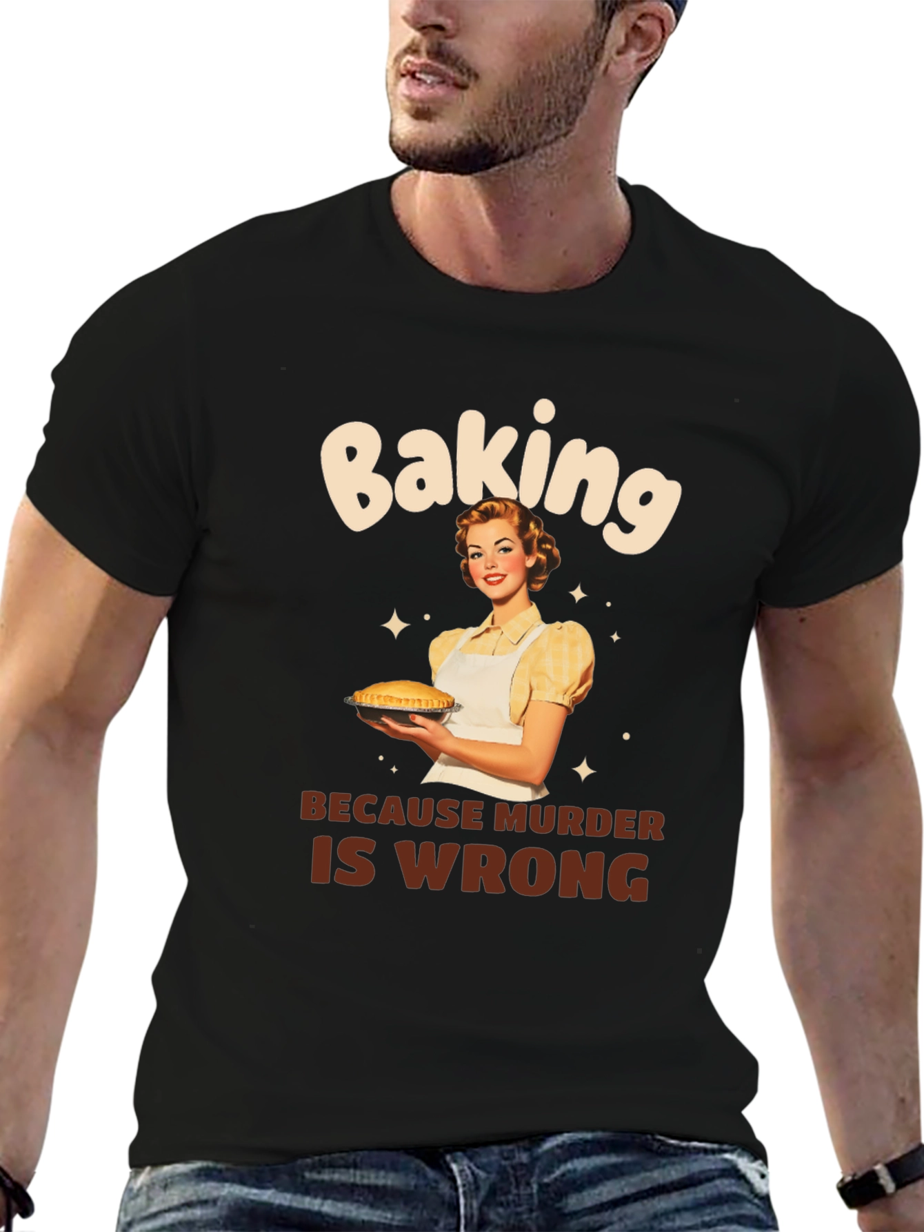 Baking Because Murder Is Wrong Graphic Tee