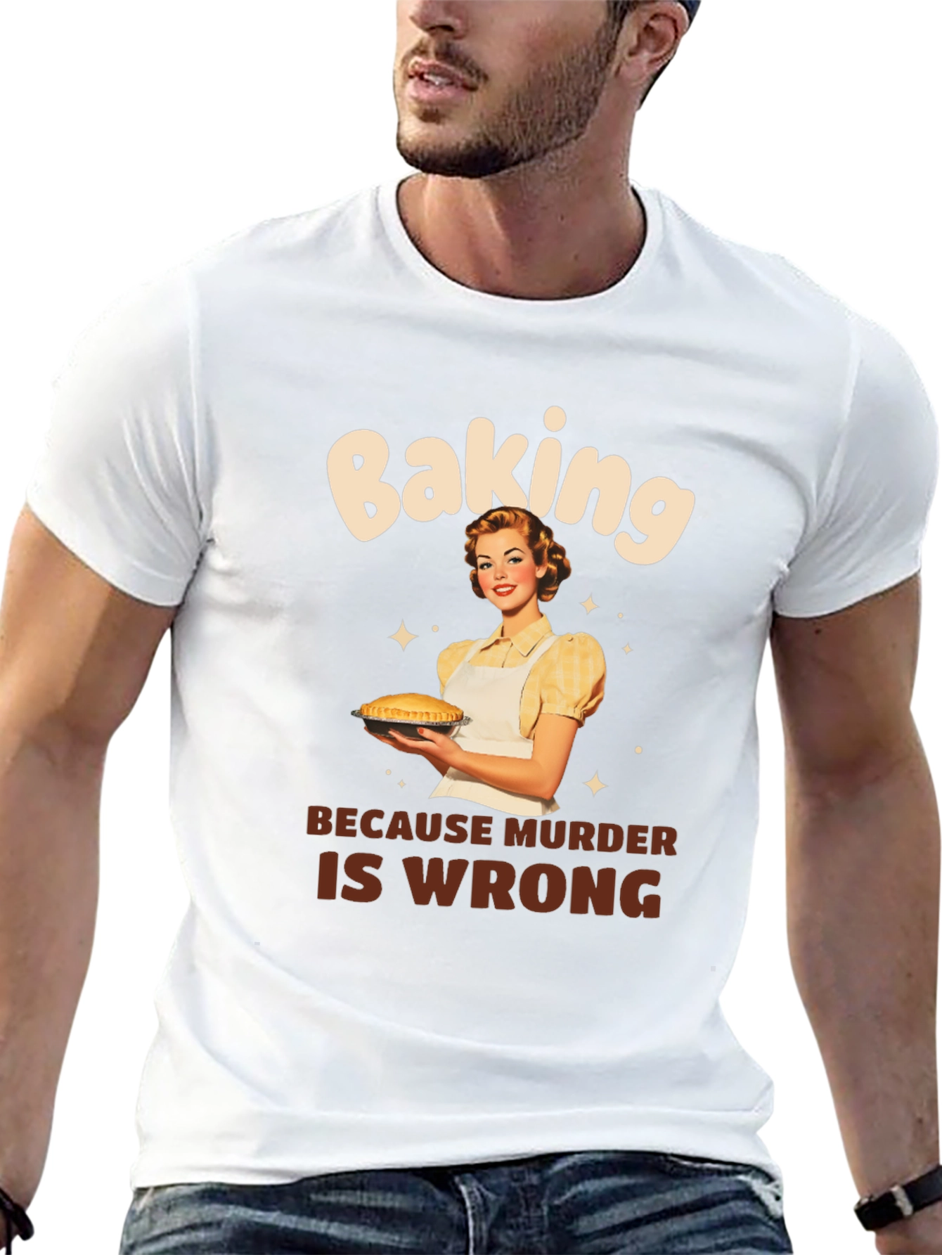 Baking Because Murder Is Wrong Graphic Tee
