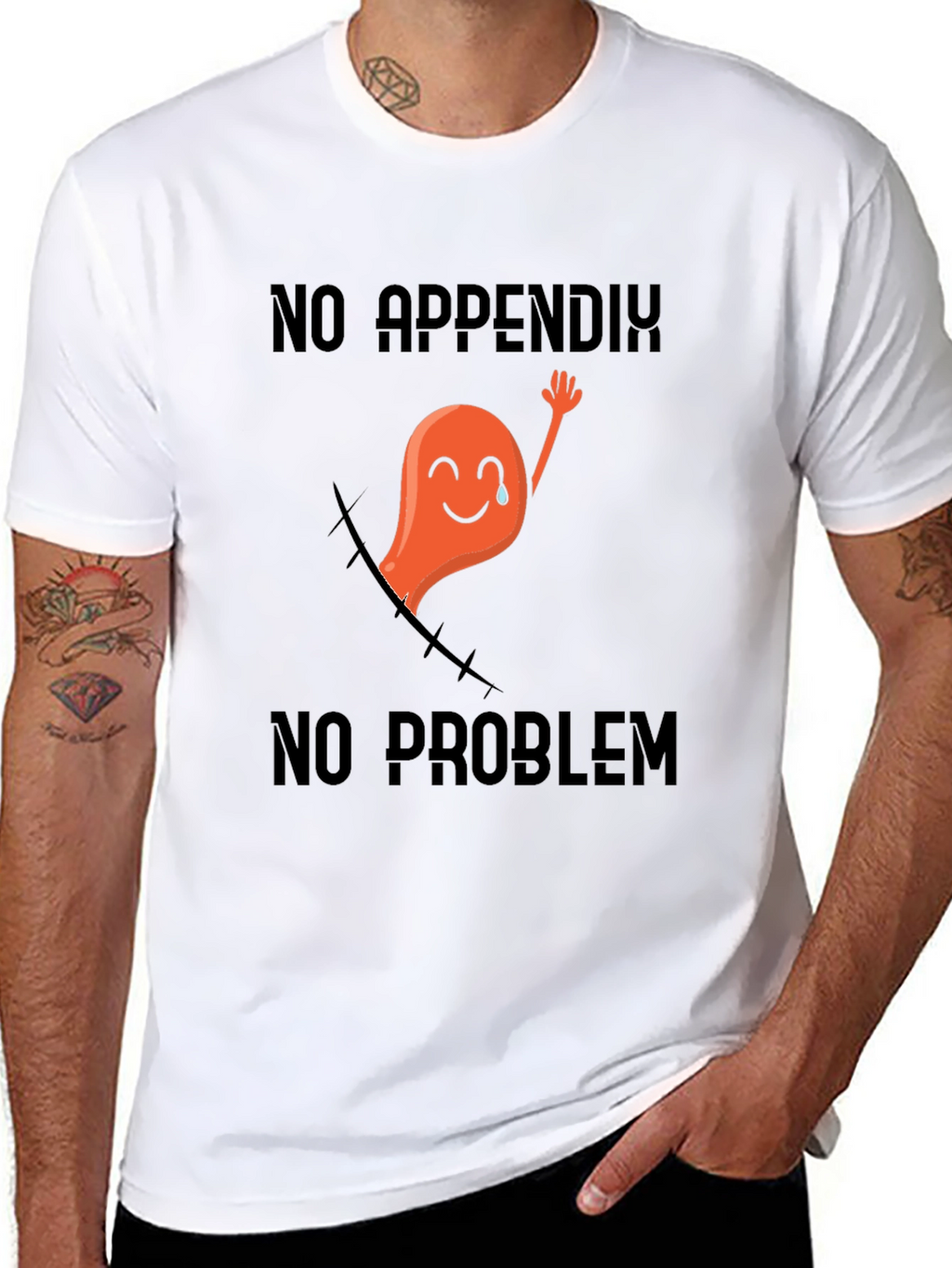 Funny No Appendix No Problem T-Shirt