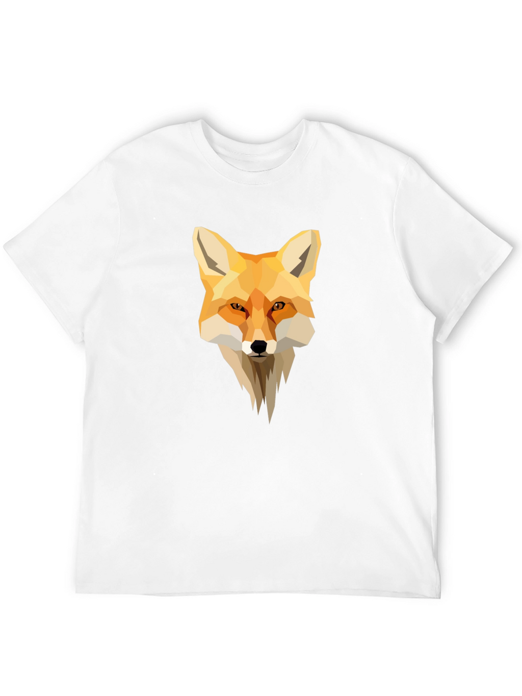 Geometric Fox Graphic Black T-Shirt