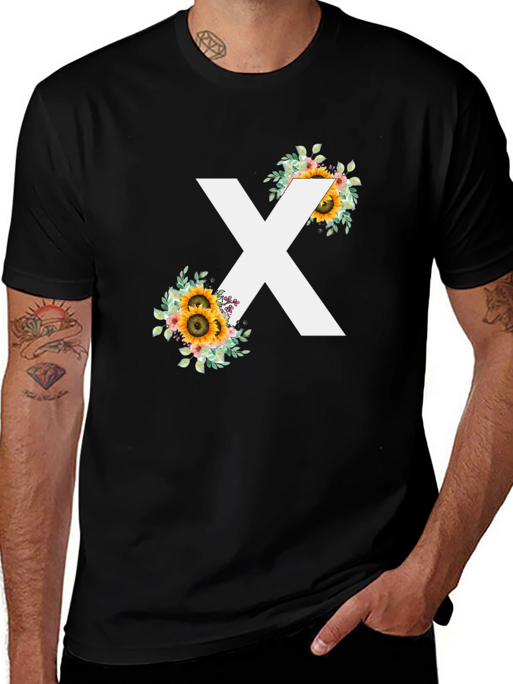 Floral X T-Shirt - Stylish Graphic Tee