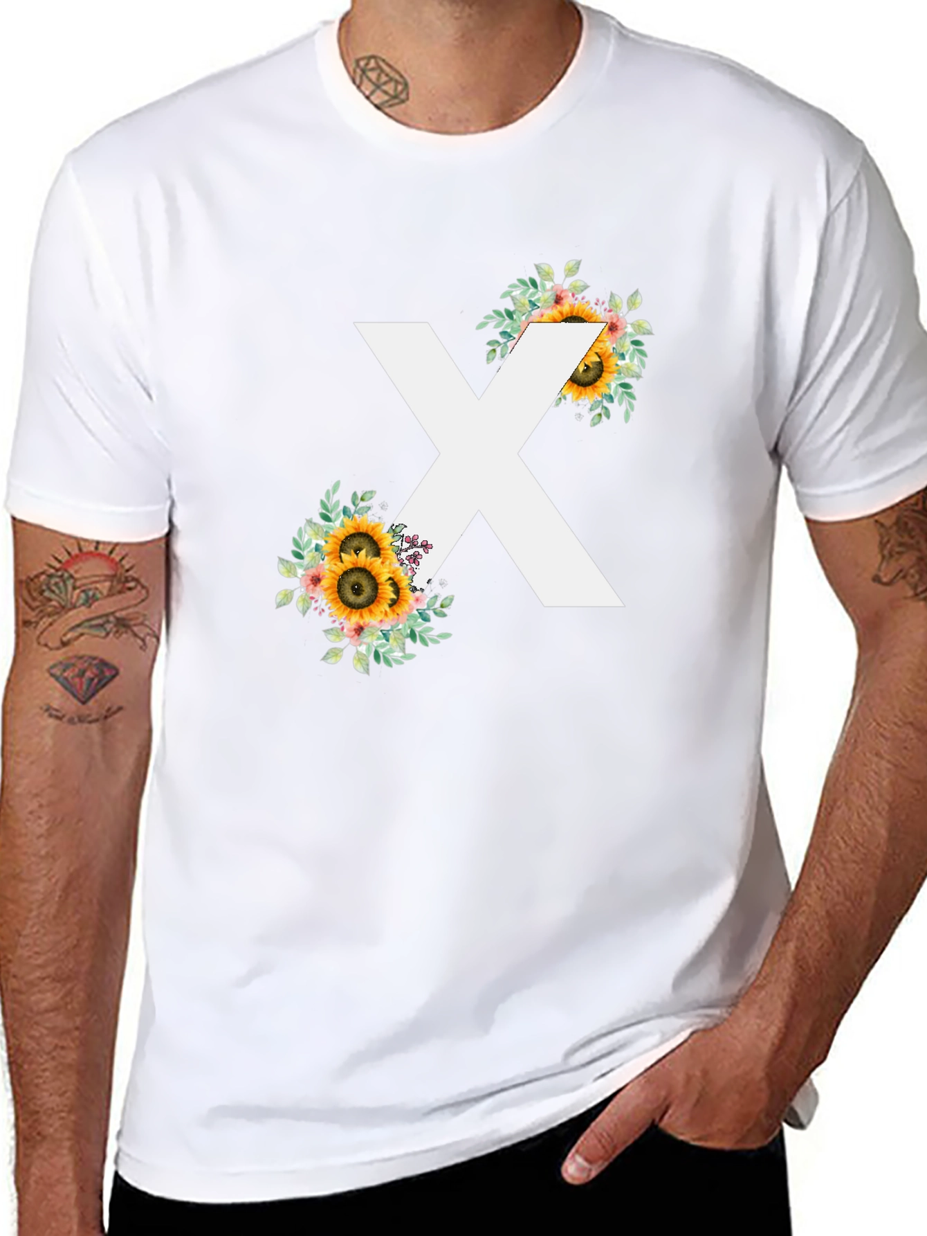 Floral X T-Shirt - Stylish Graphic Tee