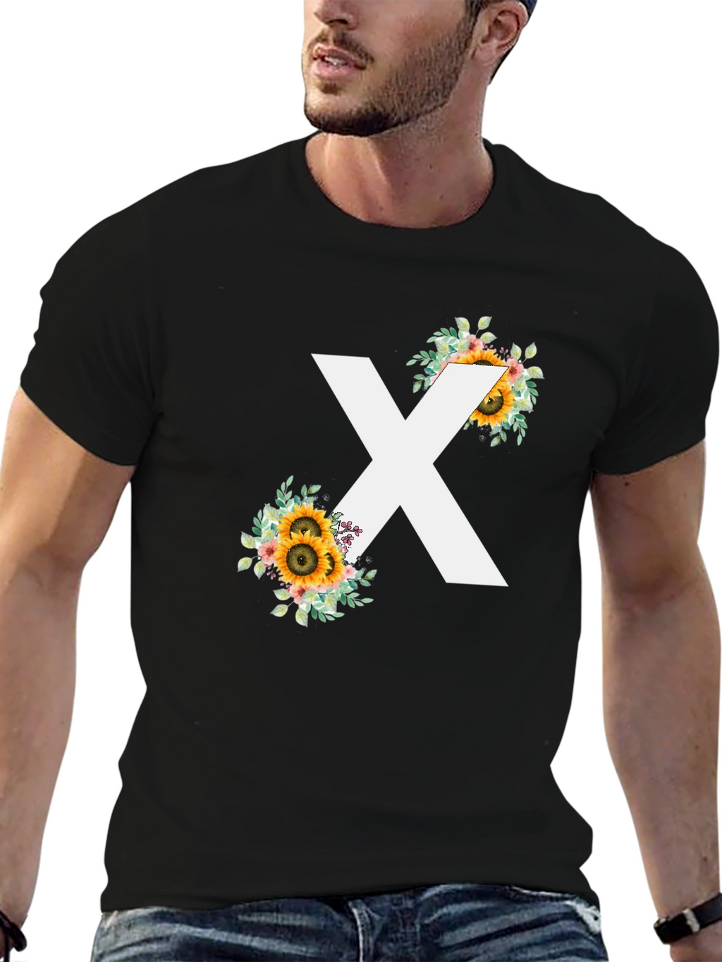 Floral X T-Shirt - Stylish Graphic Tee