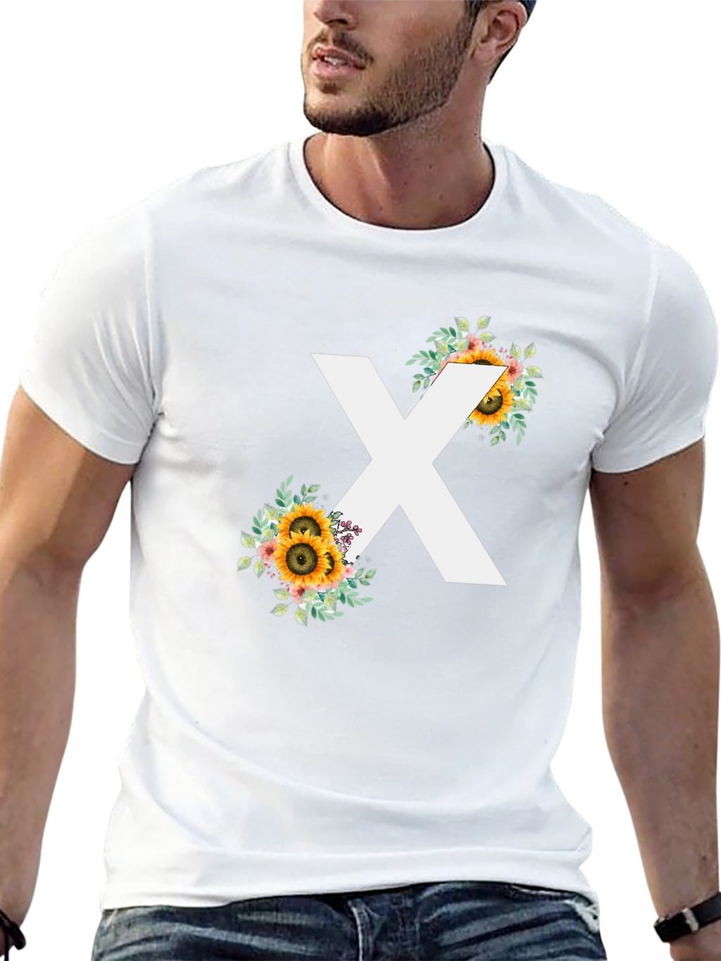 Floral X T-Shirt - Stylish Graphic Tee
