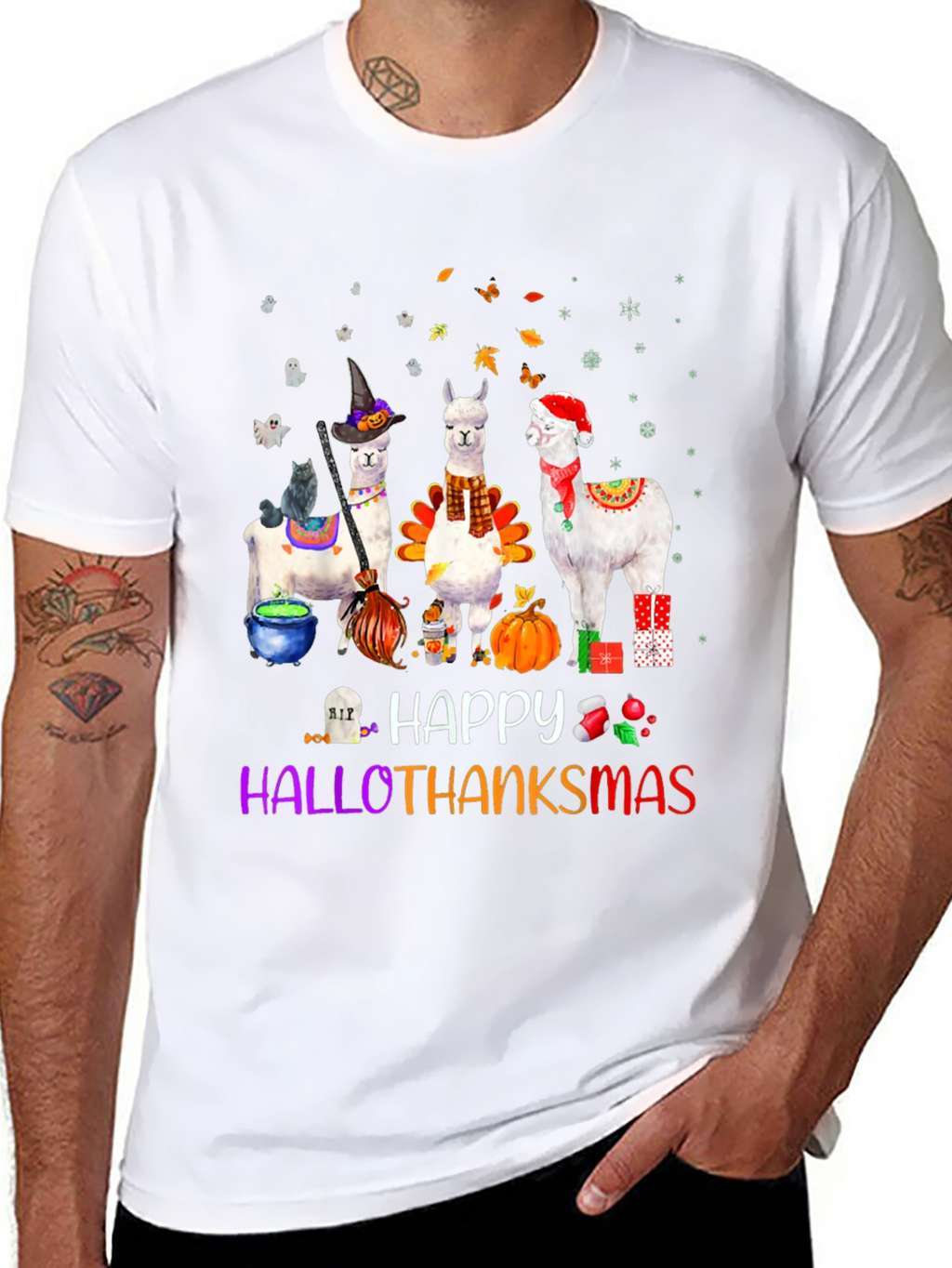 HalloThanksMas Alpaca T-Shirt