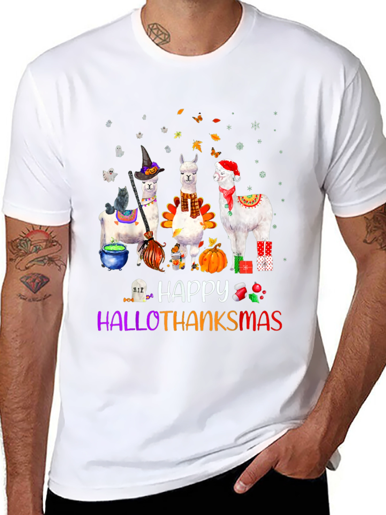 HalloThanksMas Alpaca T-Shirt