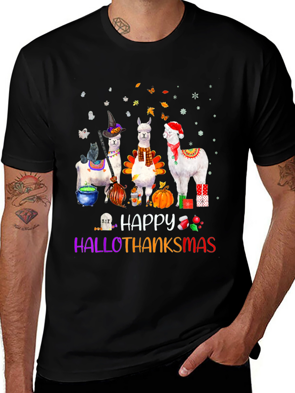 HalloThanksMas Alpaca T-Shirt