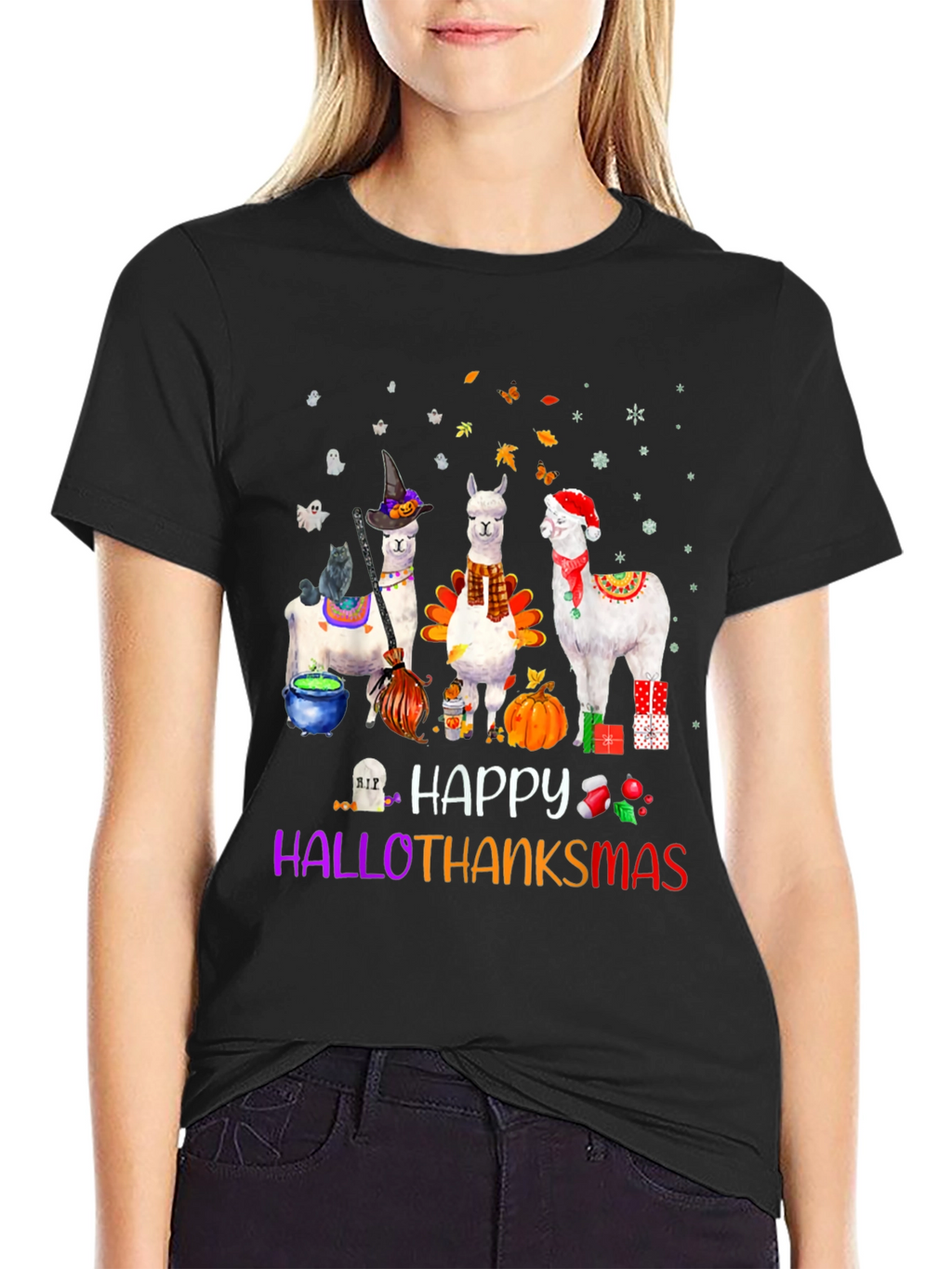 HalloThanksMas Alpaca T-Shirt
