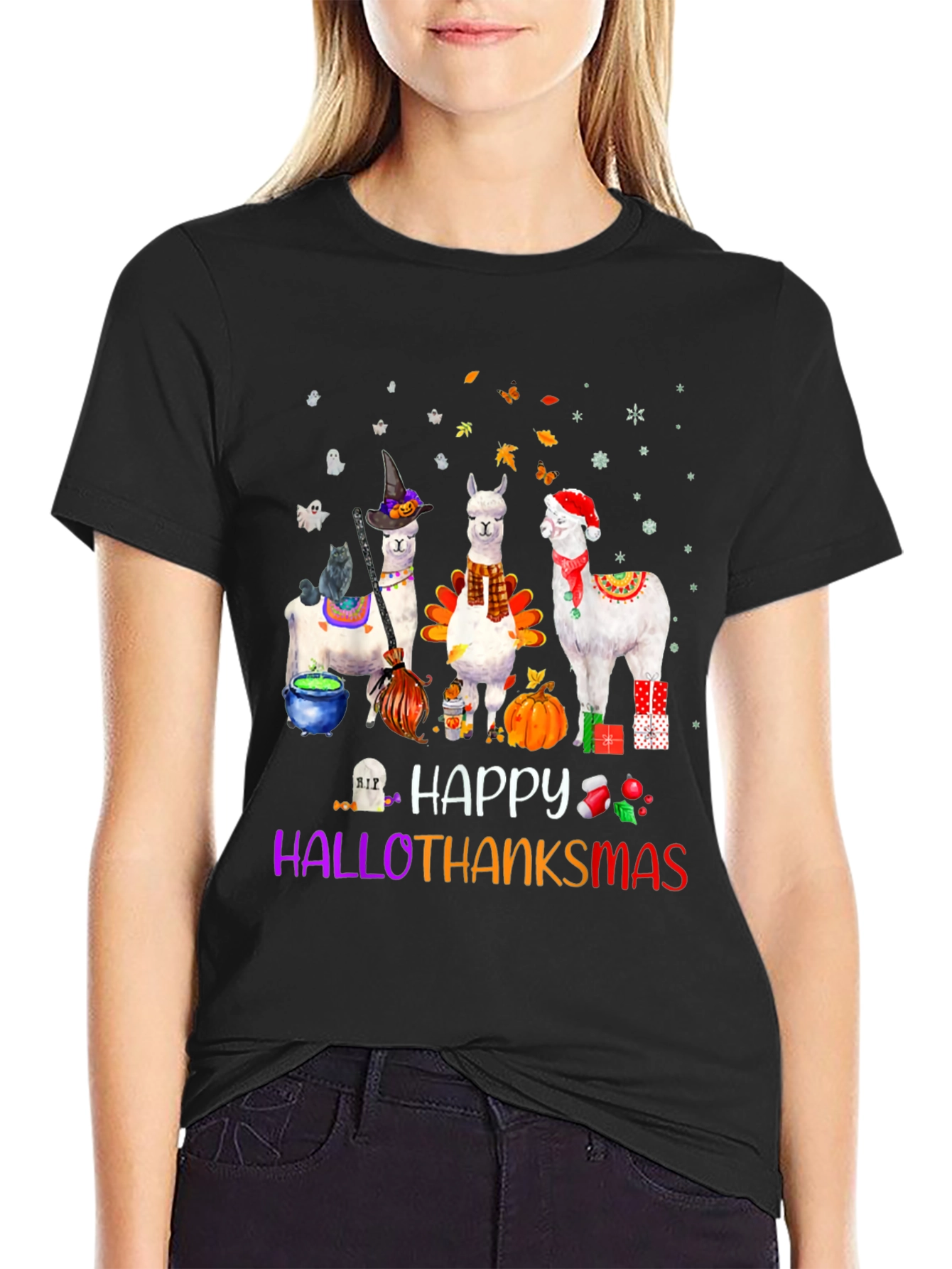 HalloThanksMas Alpaca T-Shirt