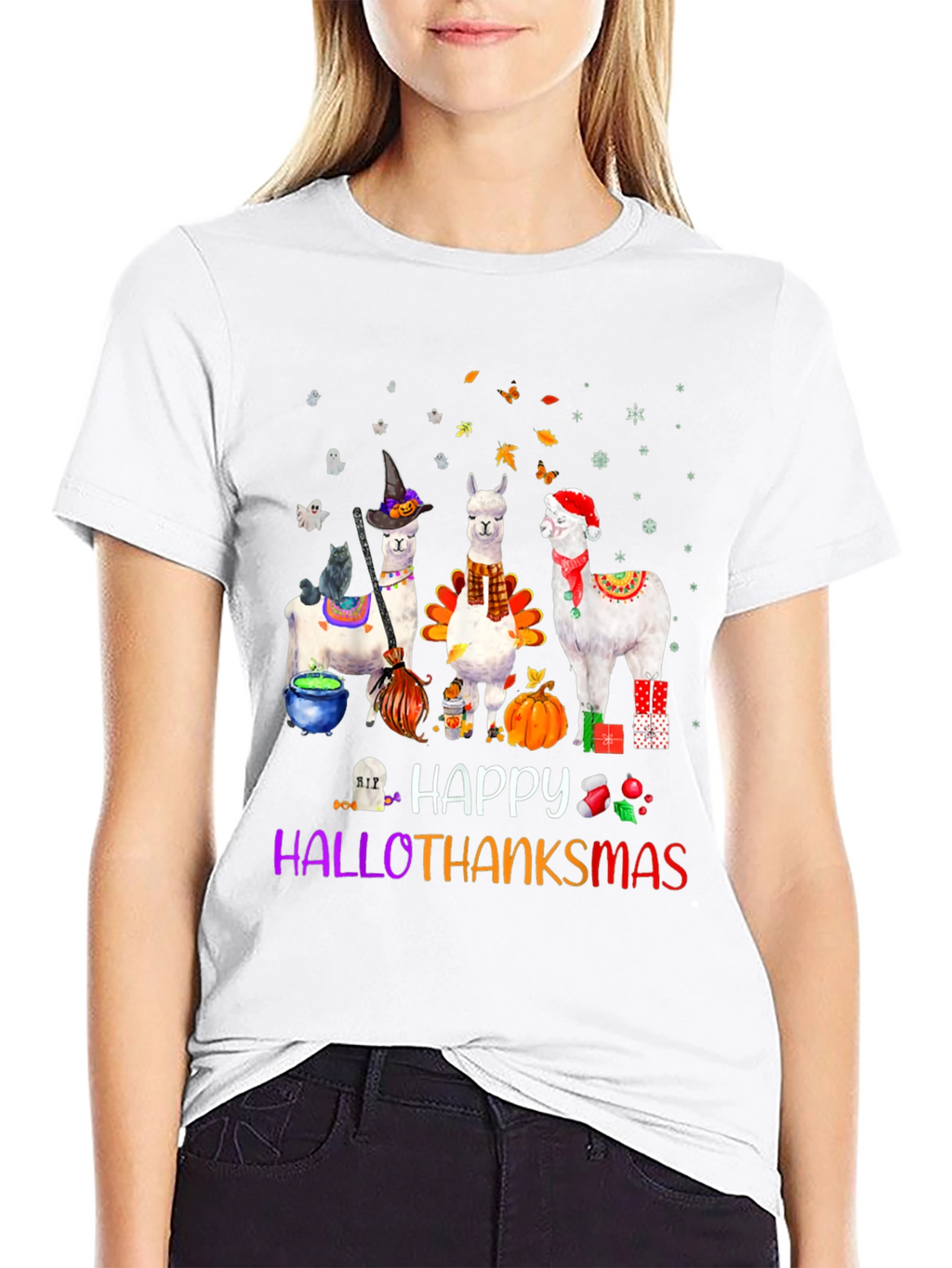 HalloThanksMas Alpaca T-Shirt