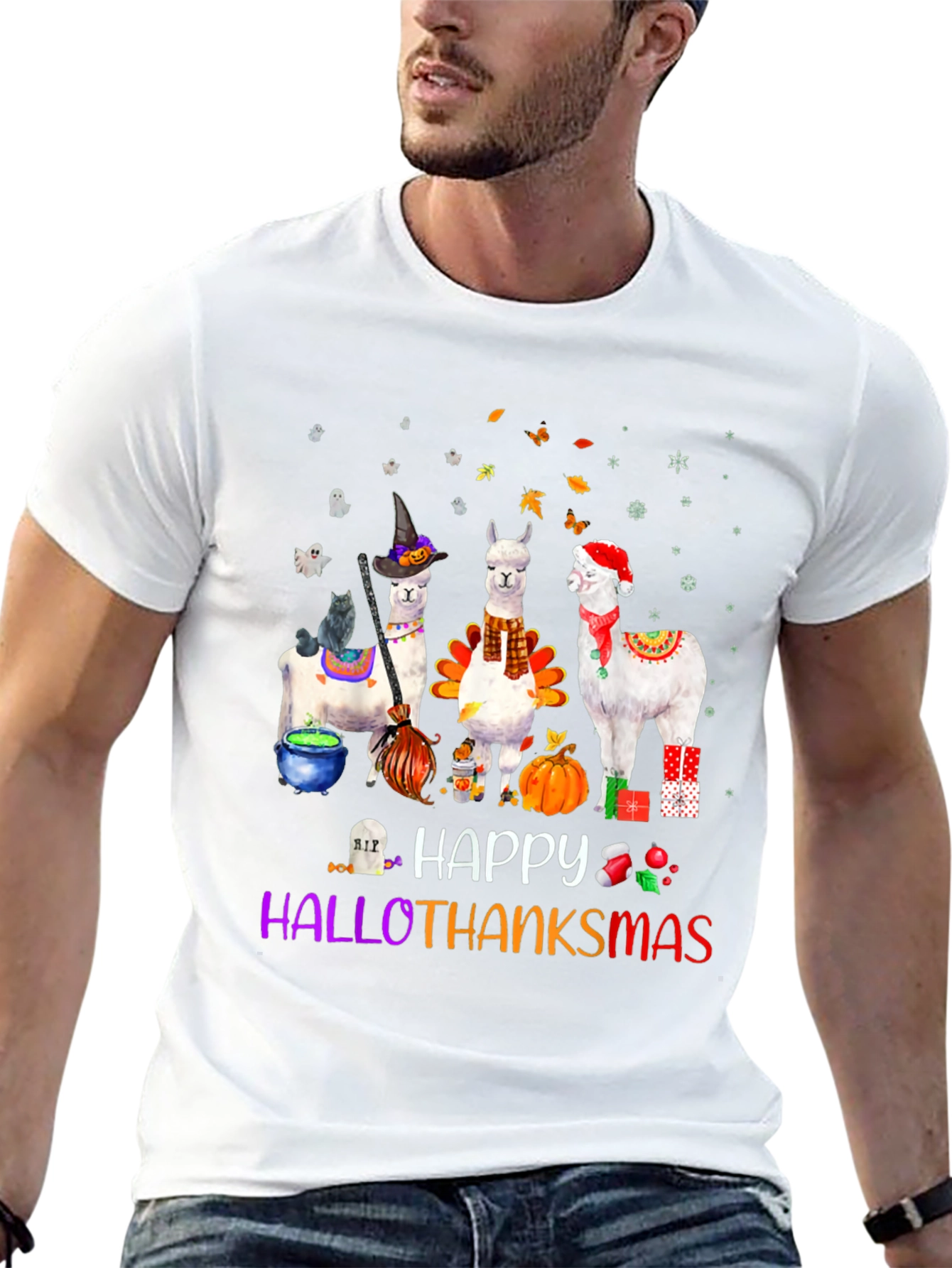 HalloThanksMas Alpaca T-Shirt