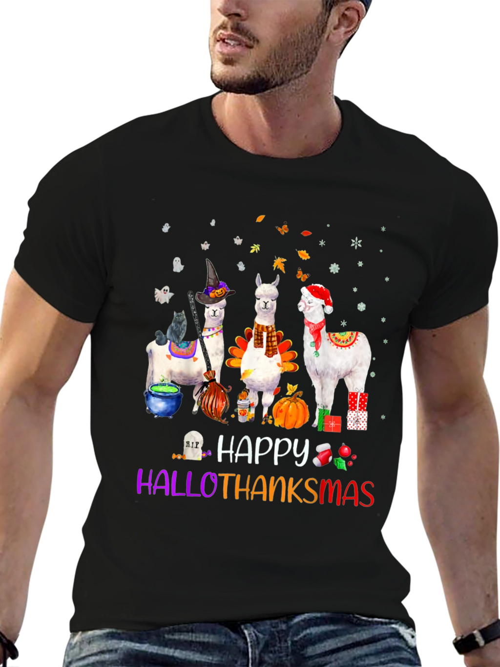 HalloThanksMas Alpaca T-Shirt