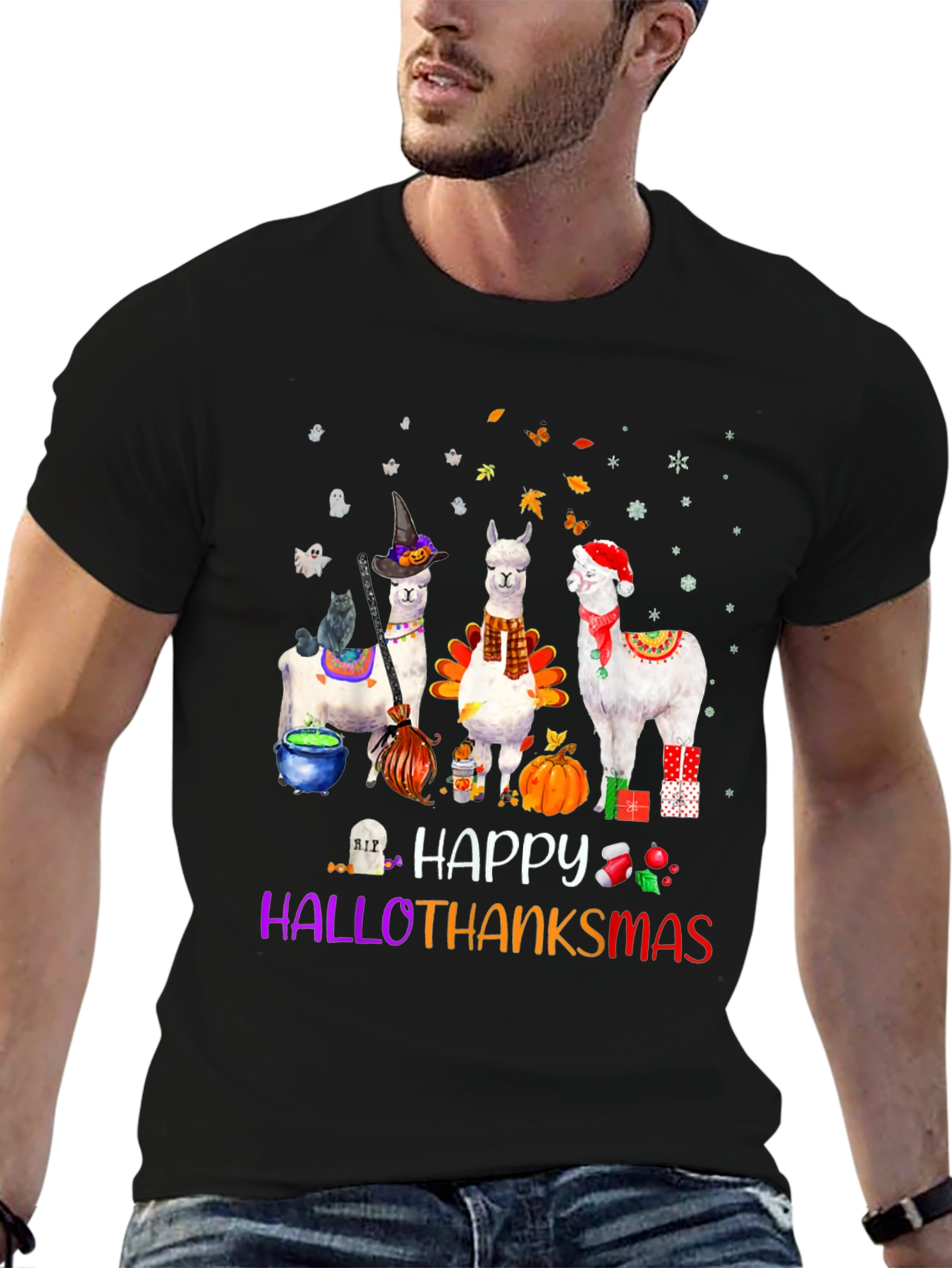 HalloThanksMas Alpaca T-Shirt