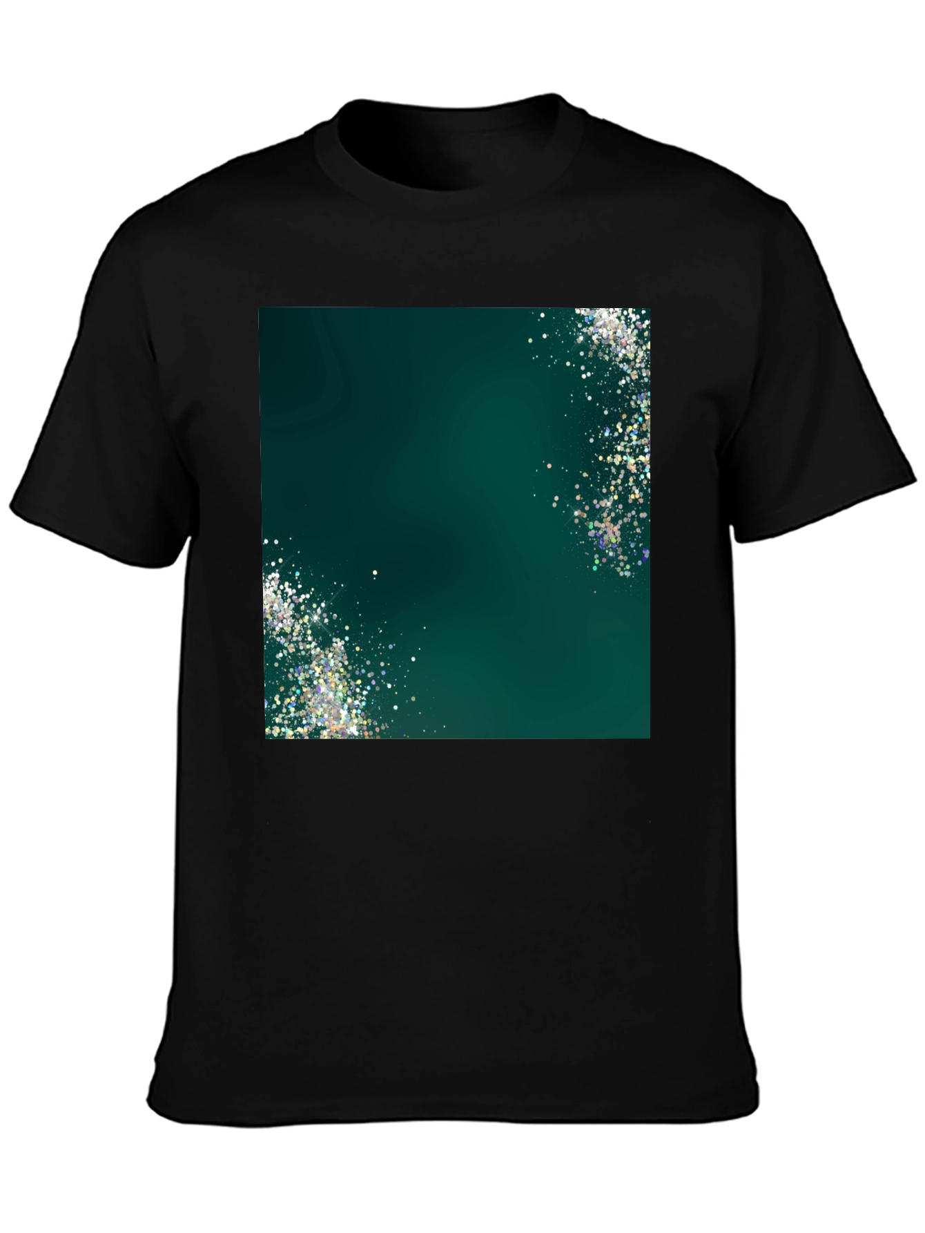 Emerald Shimmer Graphic Tee - Mens Black T-Shirt