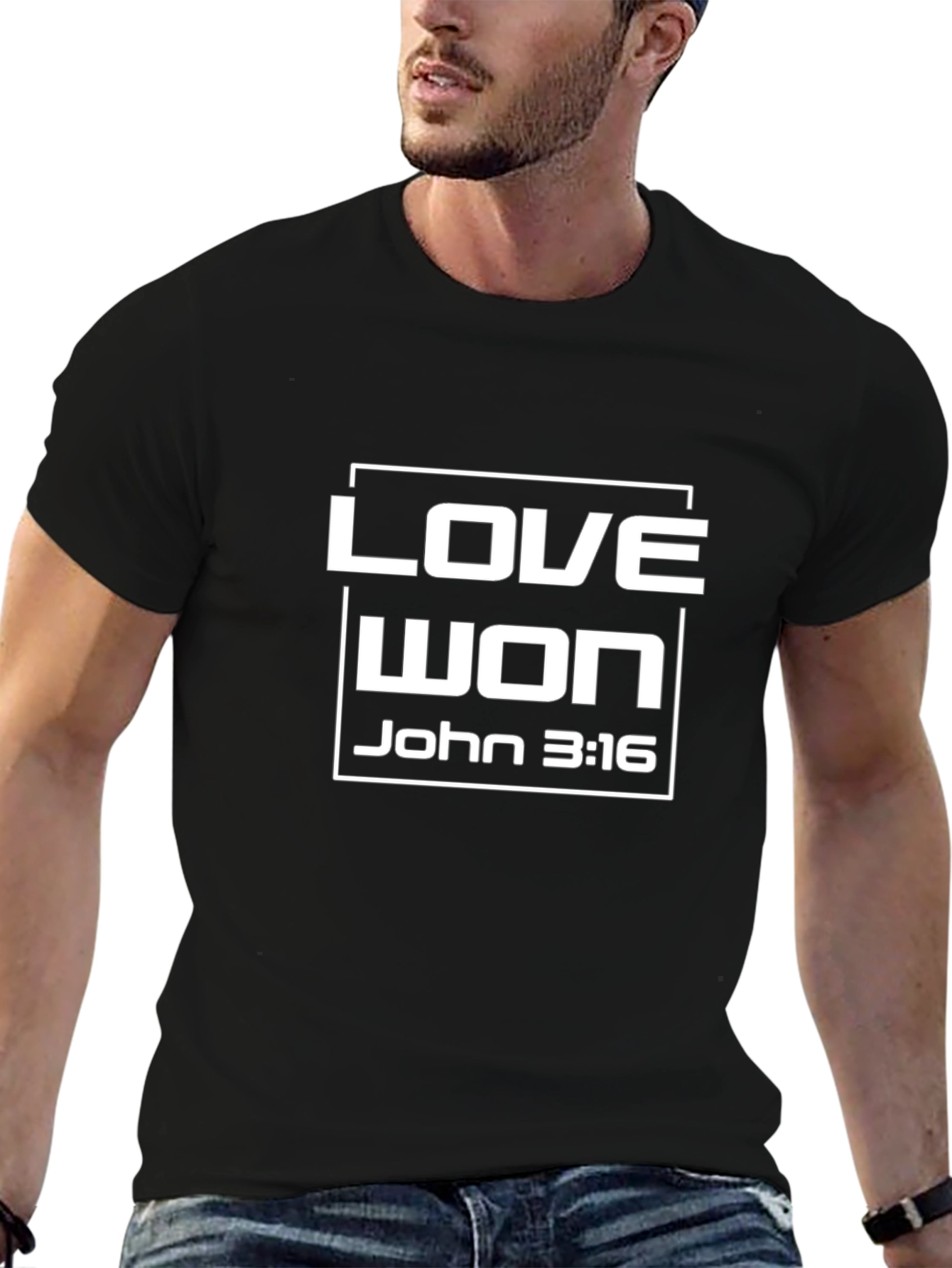 Love Won John 3:16 Black T-Shirt