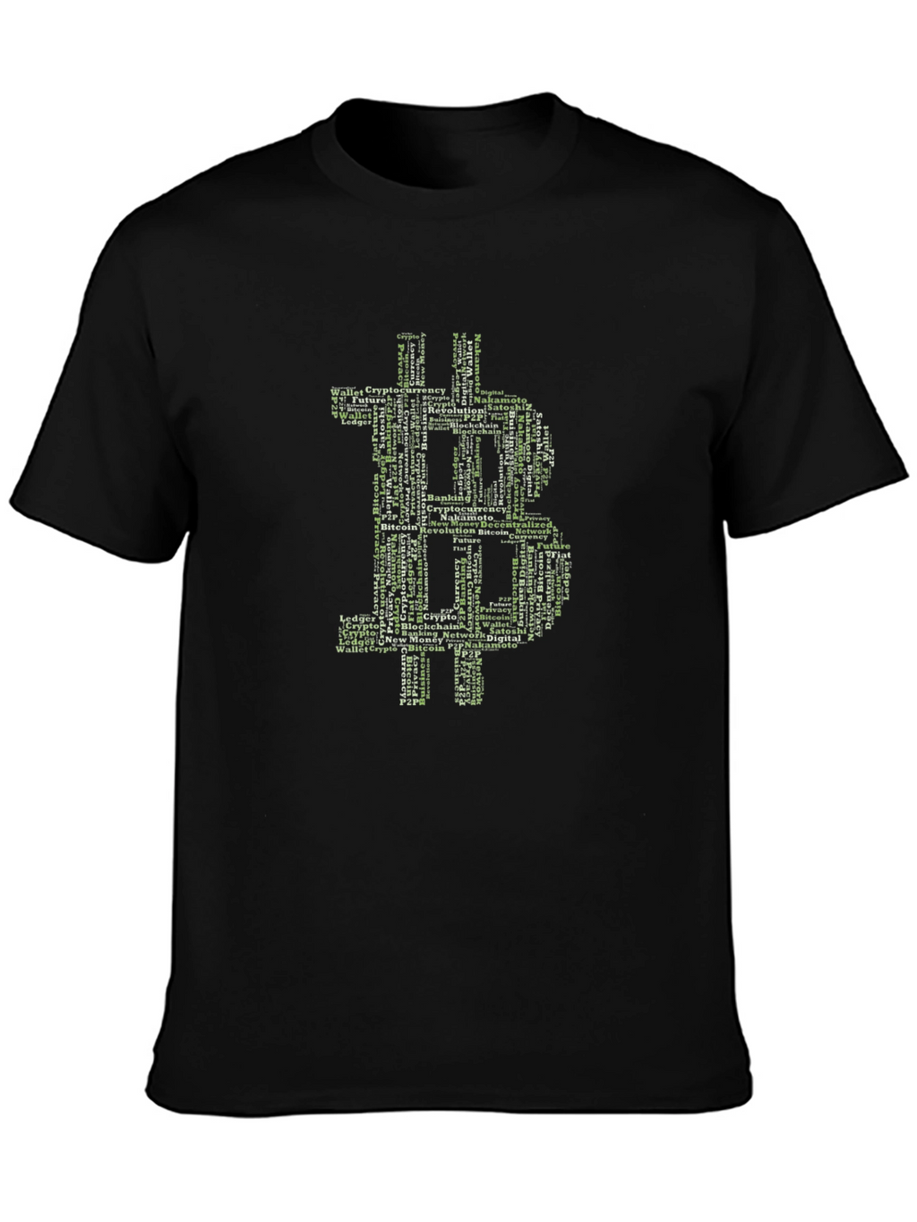 Bitcoin Word Art Graphic T-Shirt