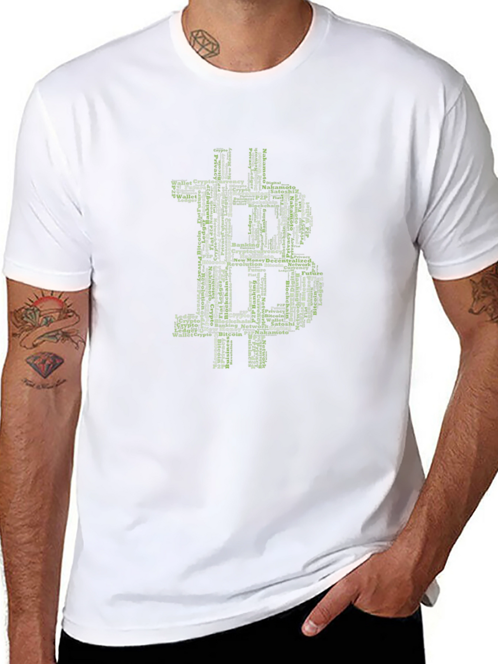 Bitcoin Word Art Graphic T-Shirt