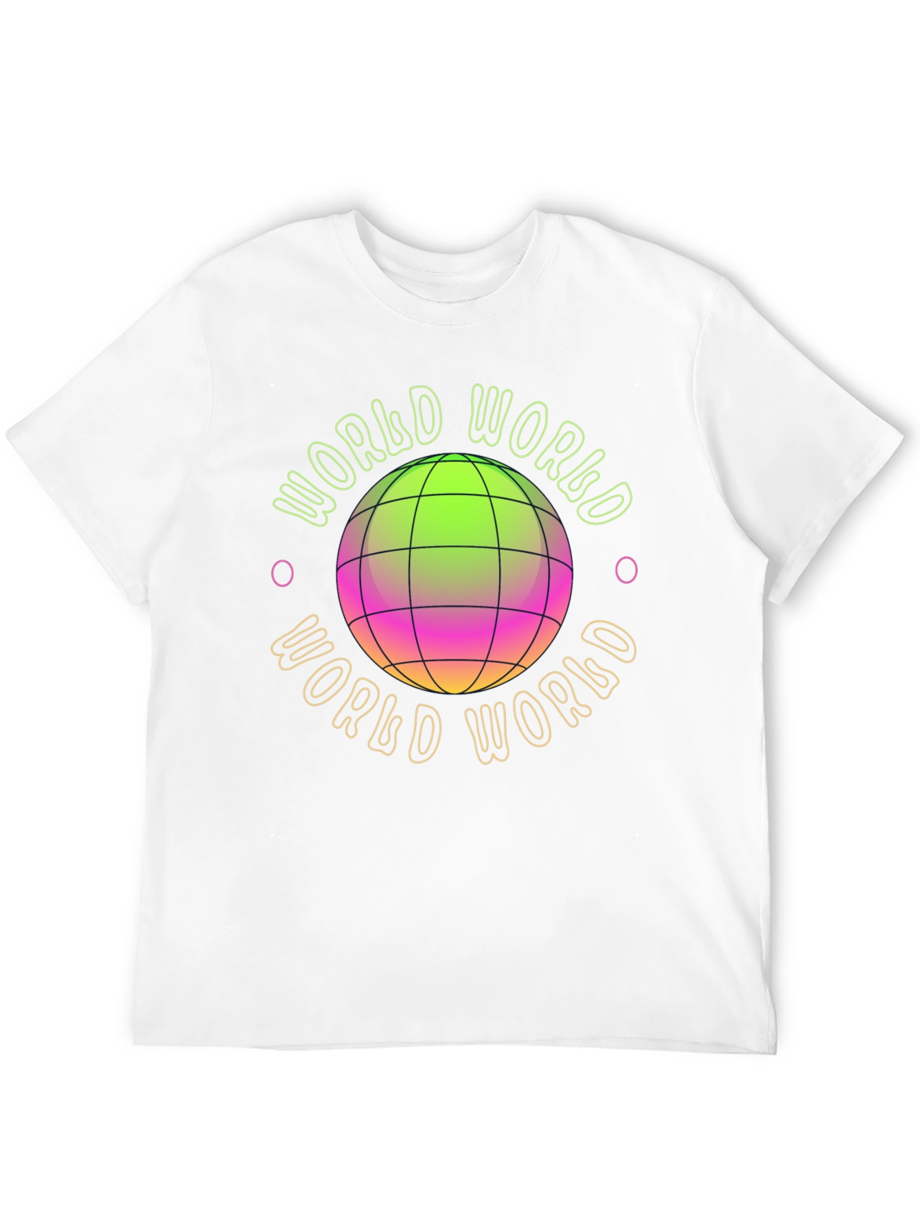 World Graphic Print Black T-Shirt