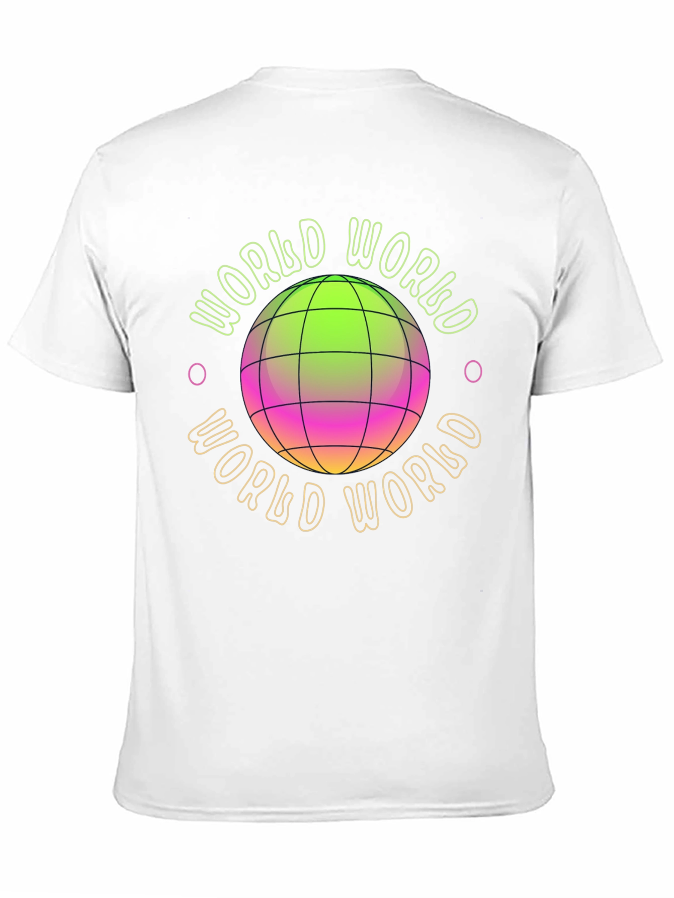 World Graphic Print Black T-Shirt
