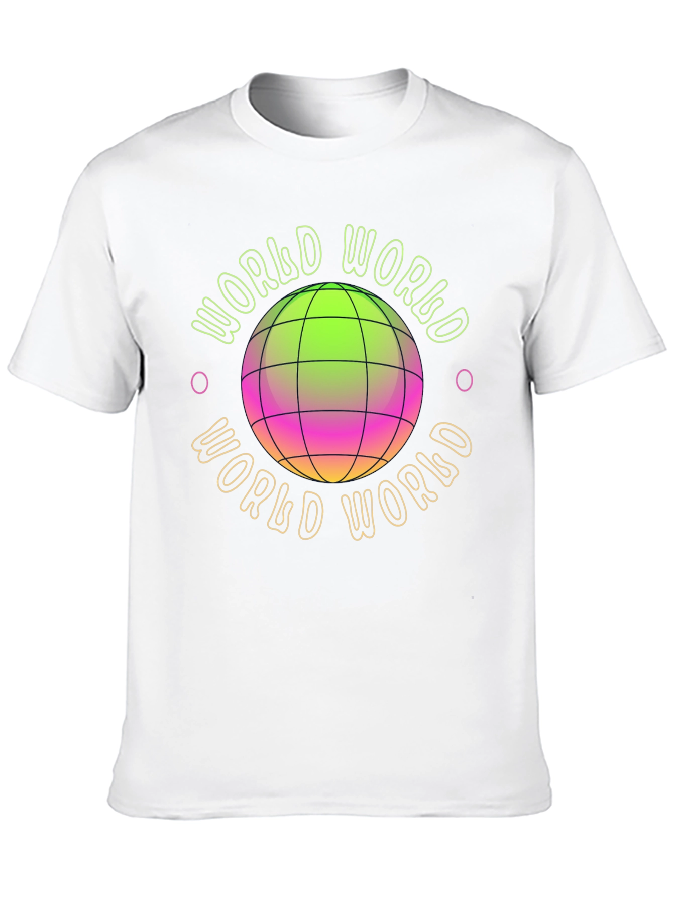 World Graphic Print Black T-Shirt
