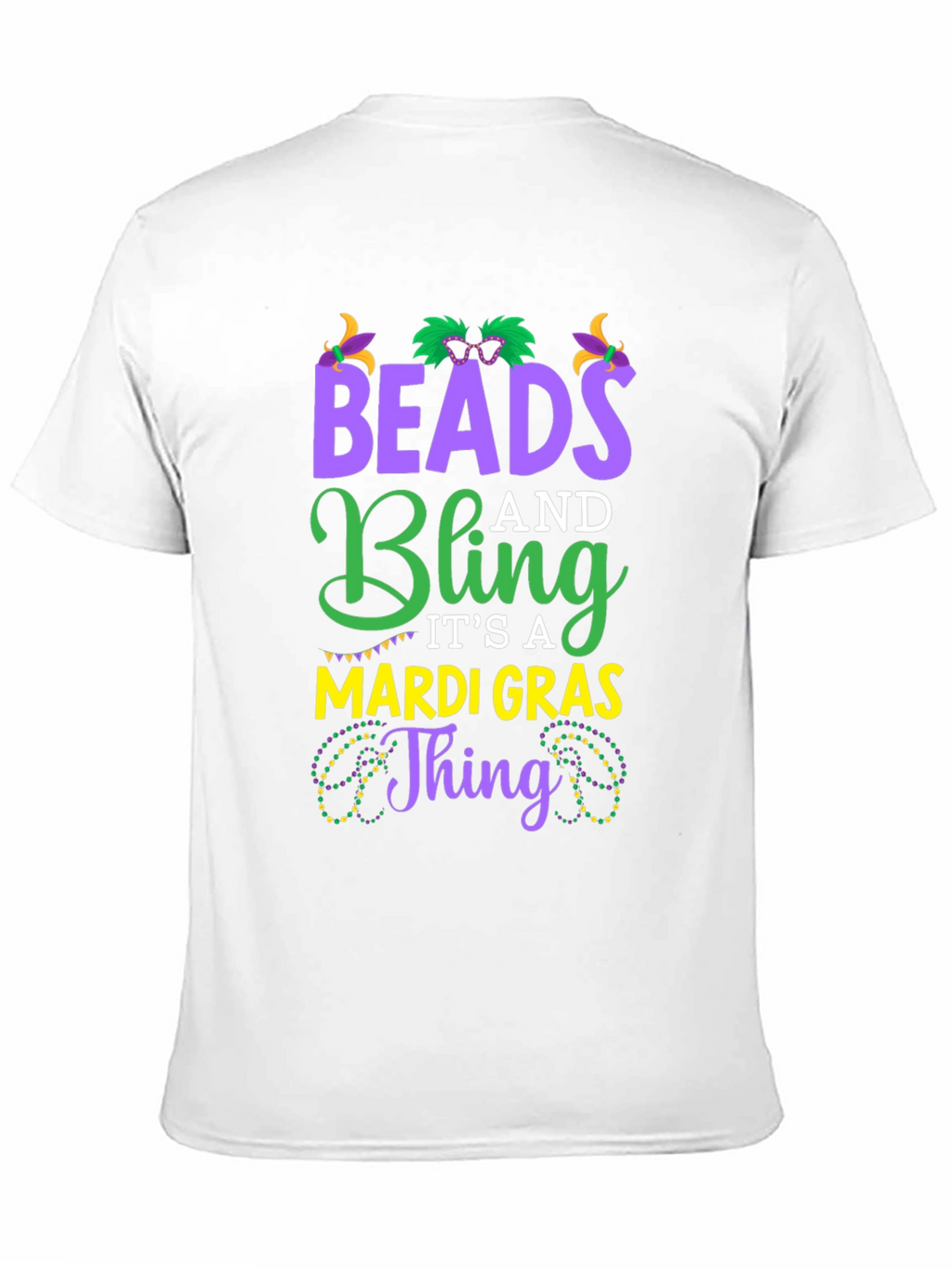 Mardi Gras Beads and Bling Graphic Tee