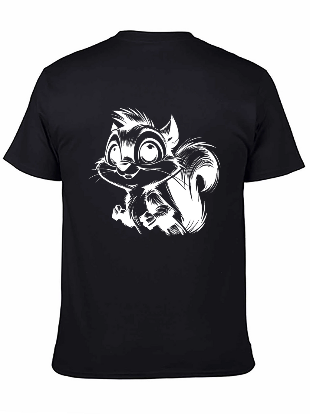 Squirrel Graphic T-Shirt - Black Cotton Tee