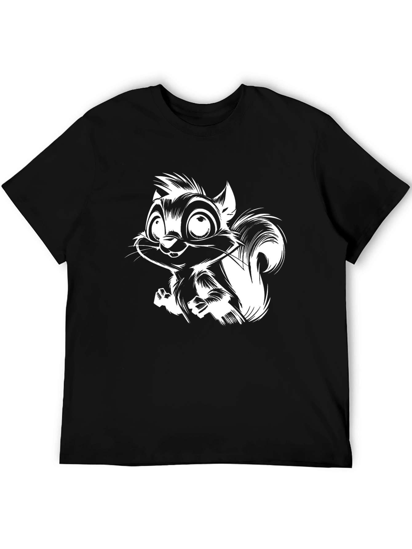 Squirrel Graphic T-Shirt - Black Cotton Tee