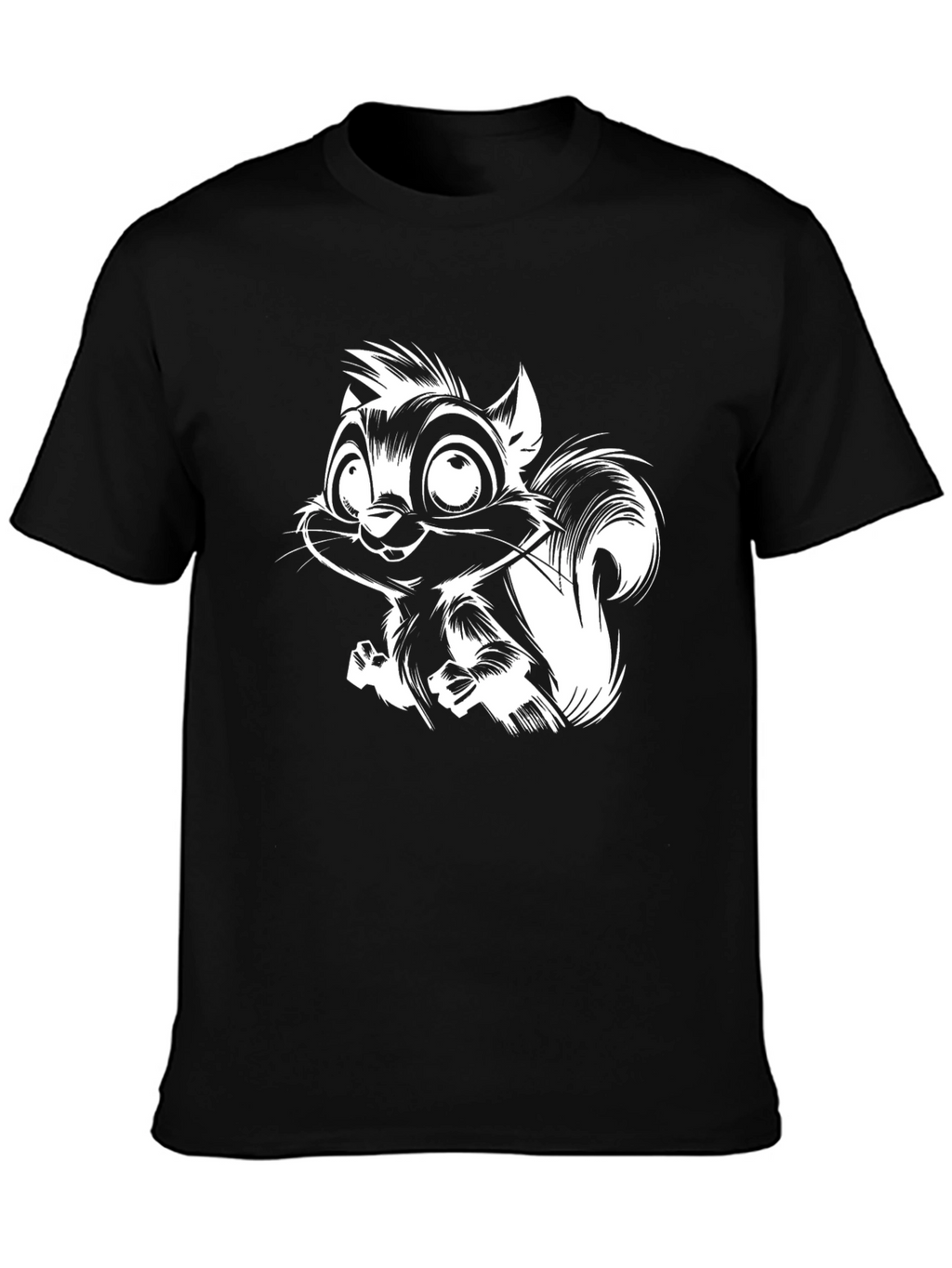 Squirrel Graphic T-Shirt - Black Cotton Tee
