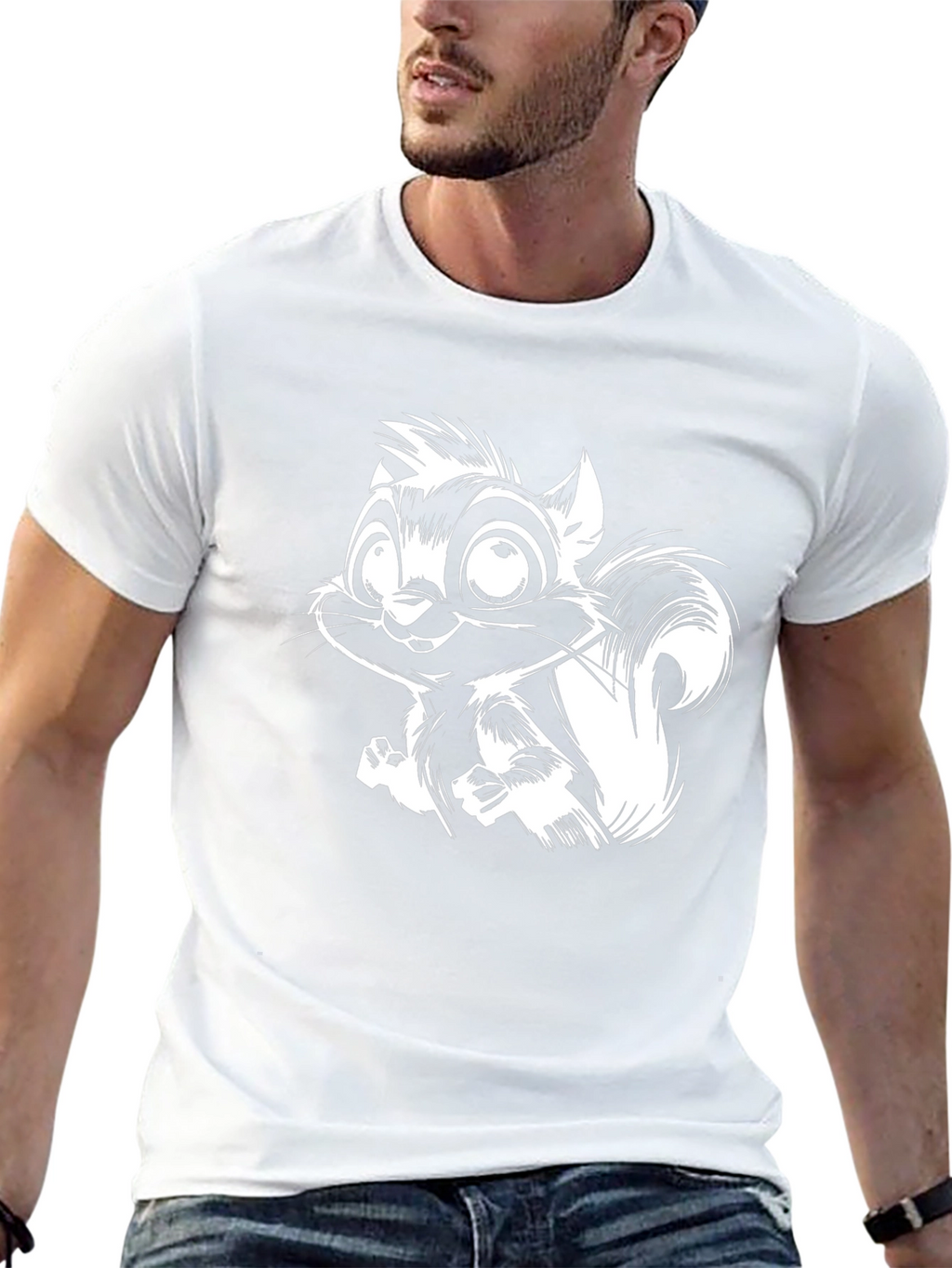 Squirrel Graphic T-Shirt - Black Cotton Tee