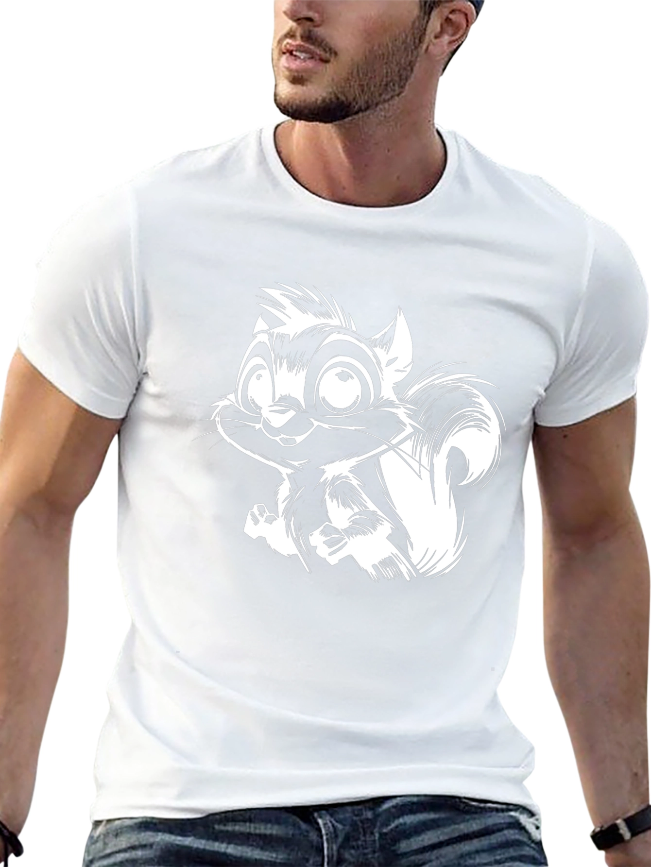 Squirrel Graphic T-Shirt - Black Cotton Tee