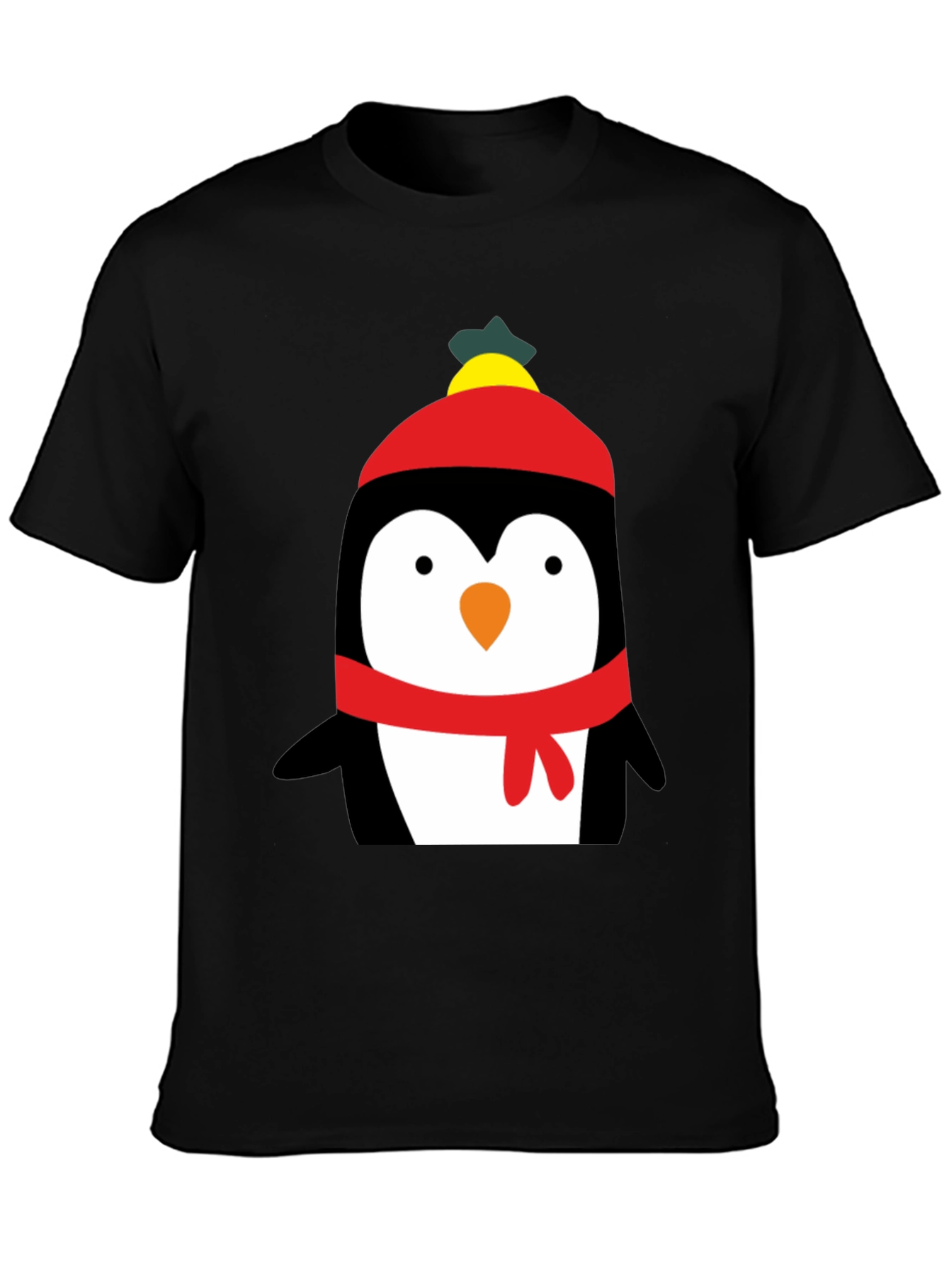 Penguin Winter Hat Graphic T-Shirt