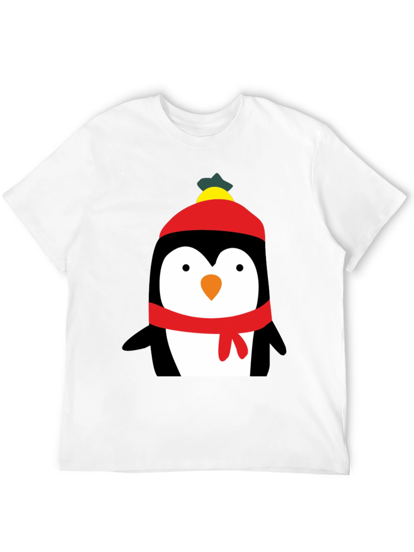 Penguin Winter Hat Graphic T-Shirt