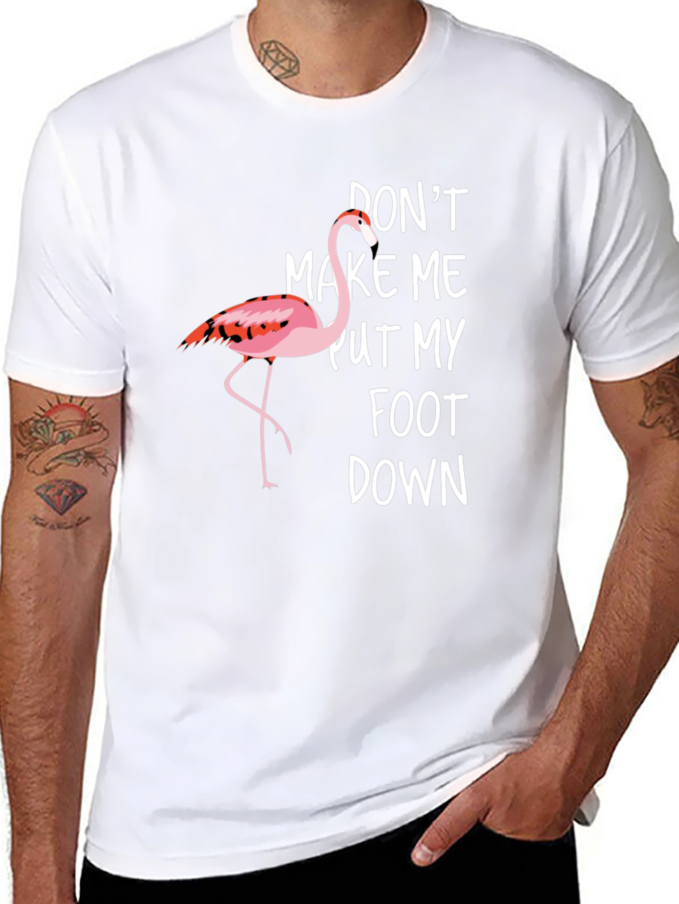 Funny Flamingo Graphic T-Shirt - Dont Make Me!