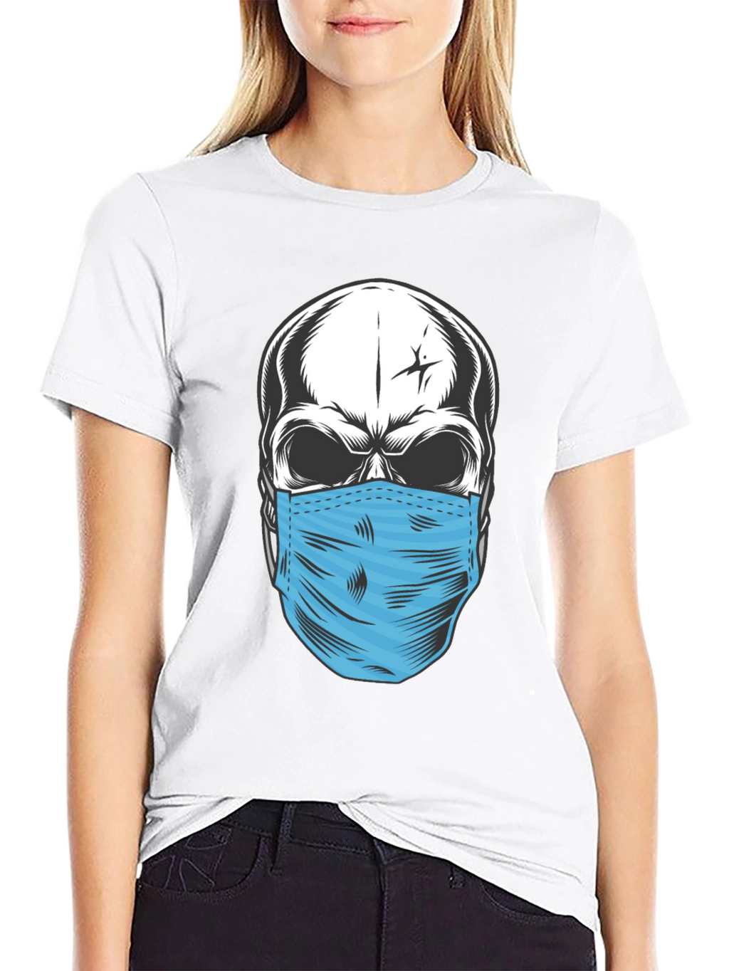 Skull with Mask Graphic T-Shirt