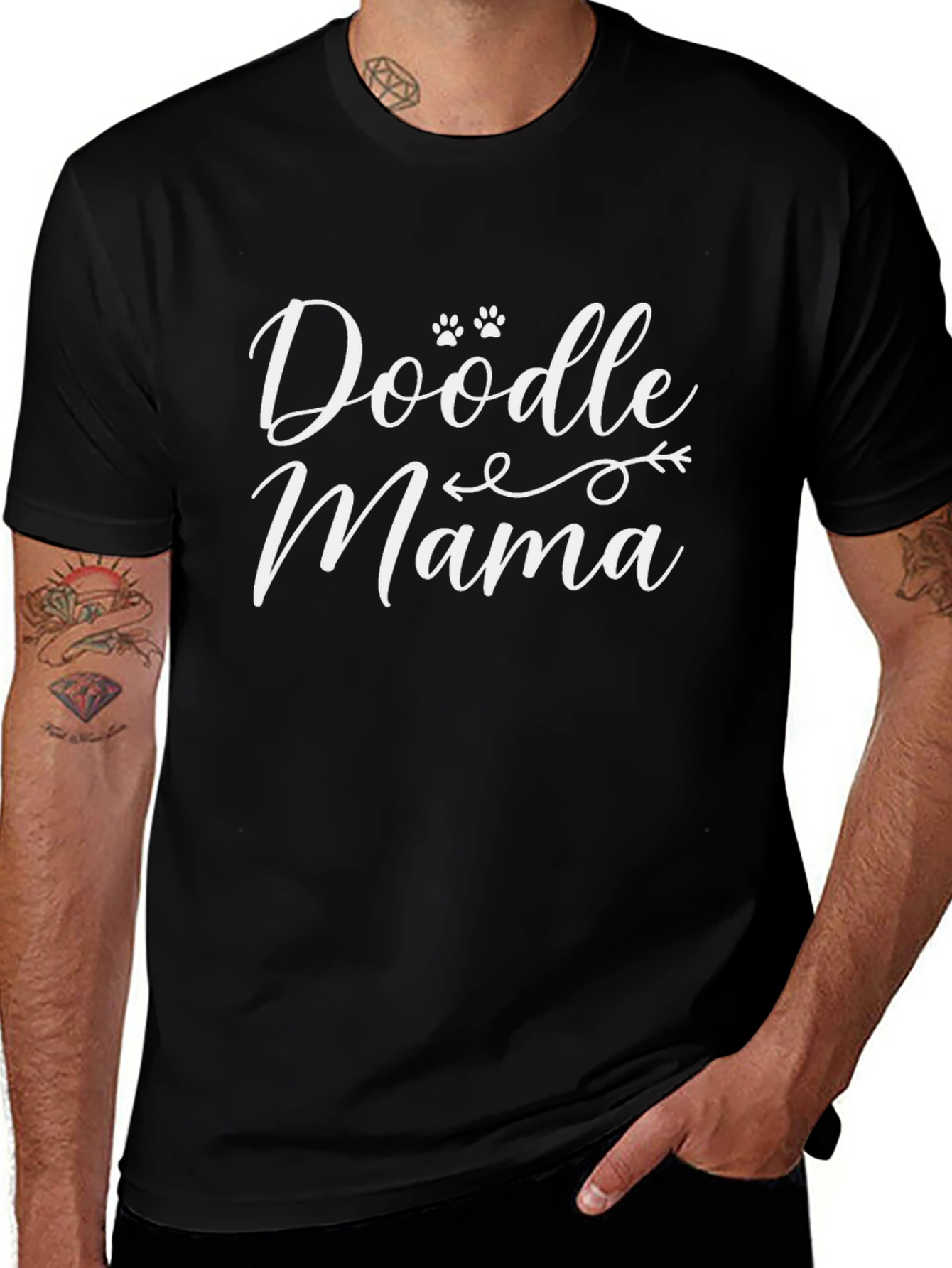 Doodle Mama Black Graphic Tee