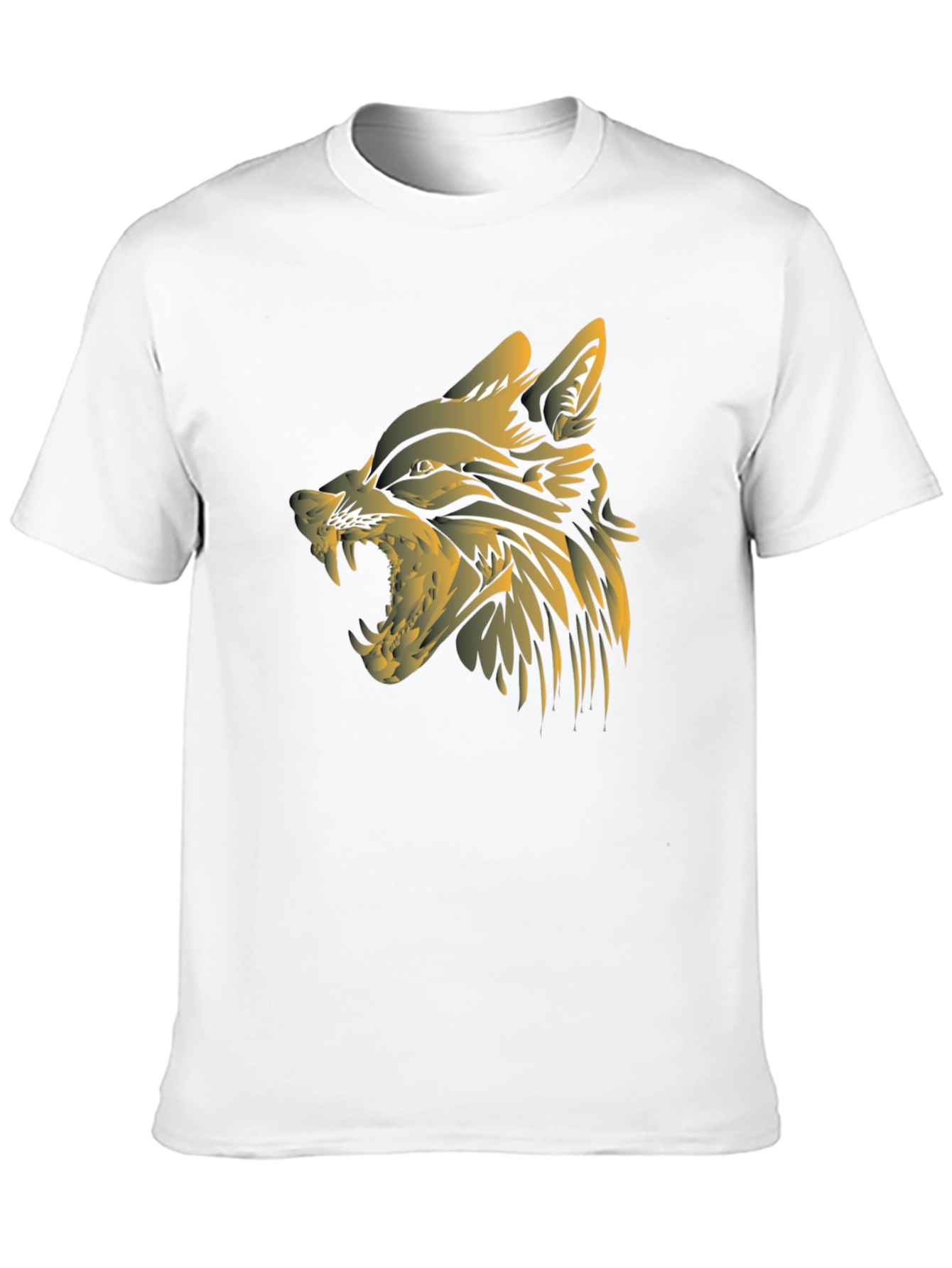 Mens Black Wolf Graphic T-Shirt
